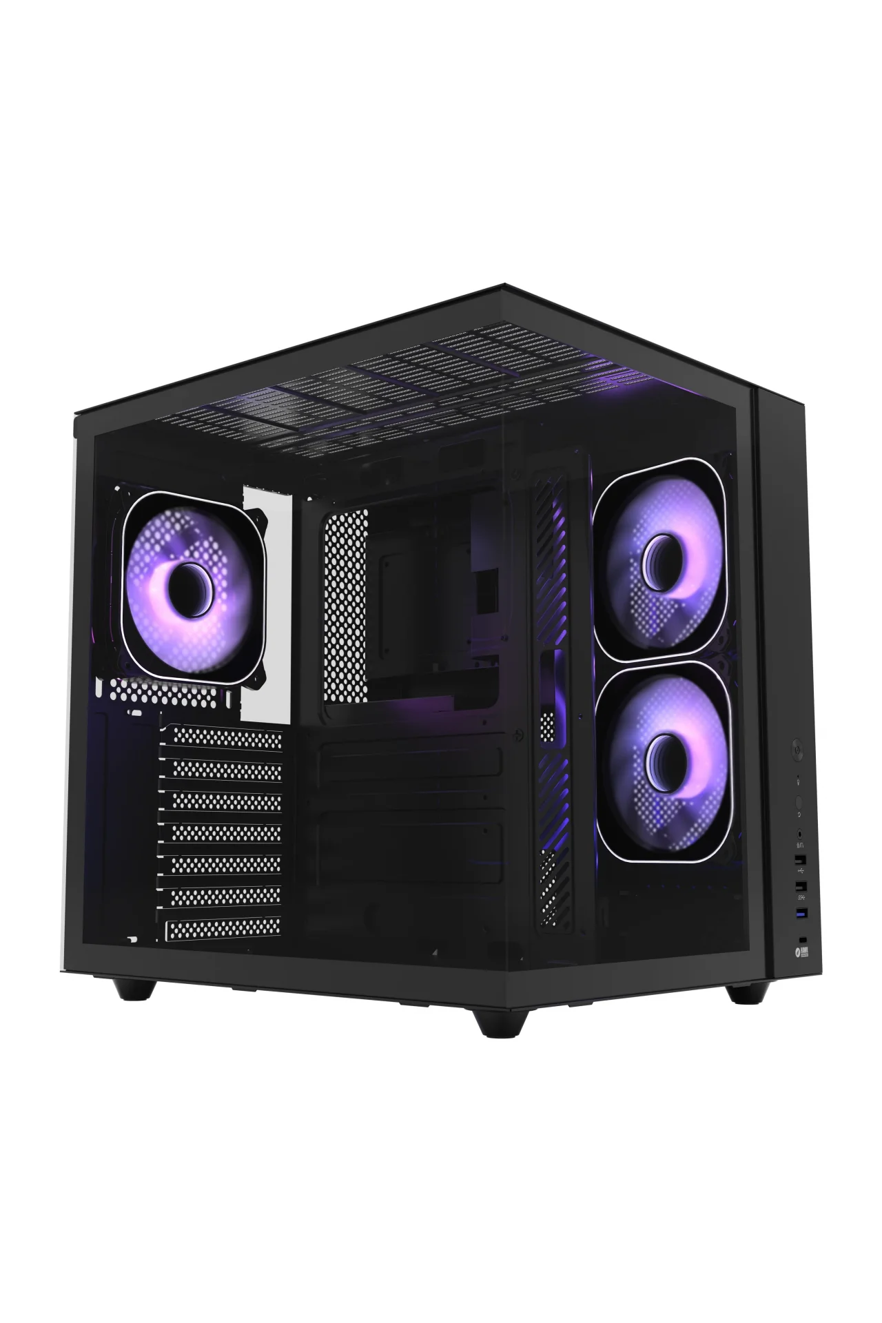 HC510 650W 80+ Bronze ARGB Akvaryum ATX Mid Tower Siyah Gaming Oyuncu Kasa