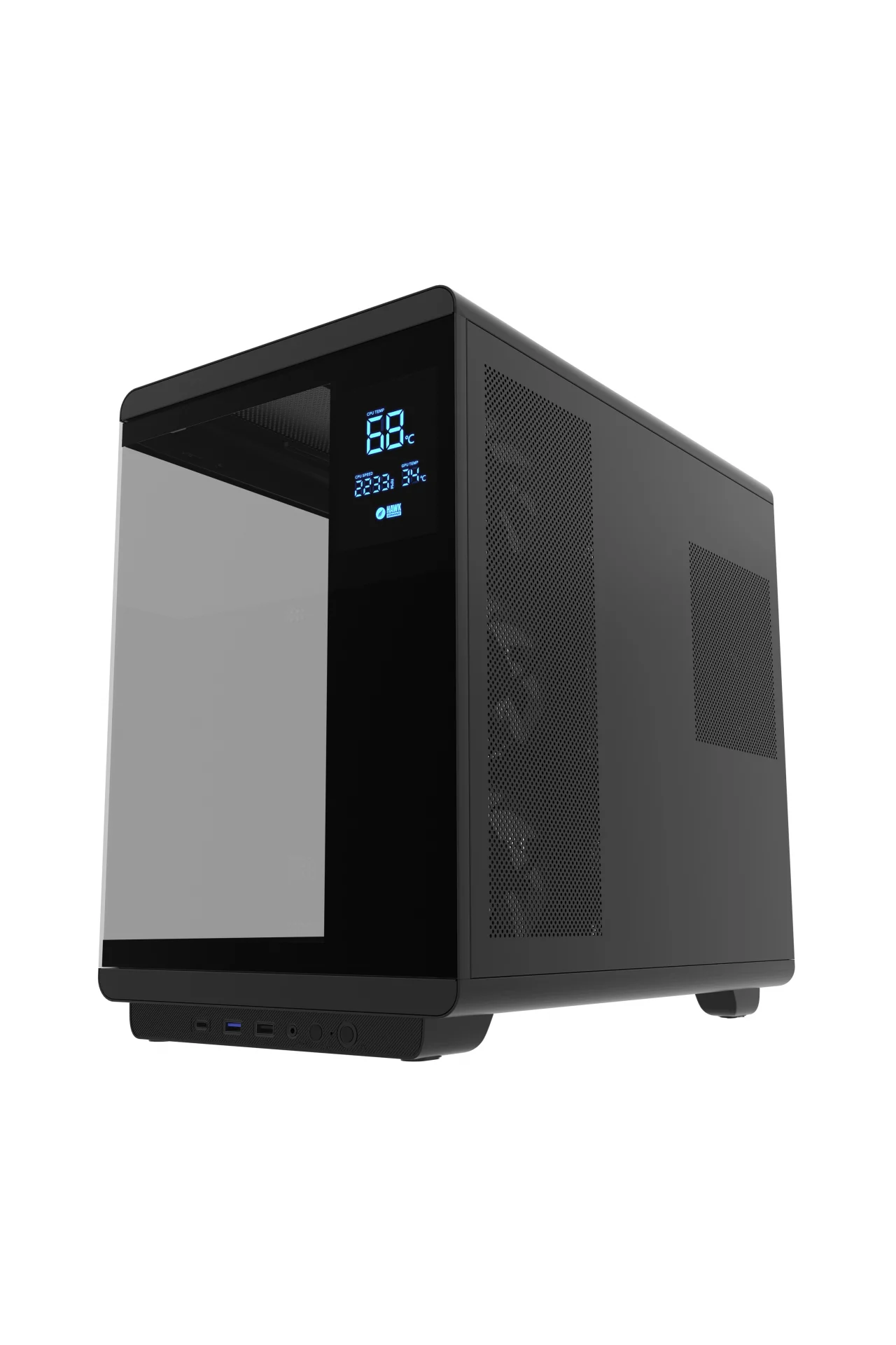 HC710 1200W 80+ Gold ARGB Akvaryum ATX Mid Tower Siyah Gaming Oyuncu Kasa