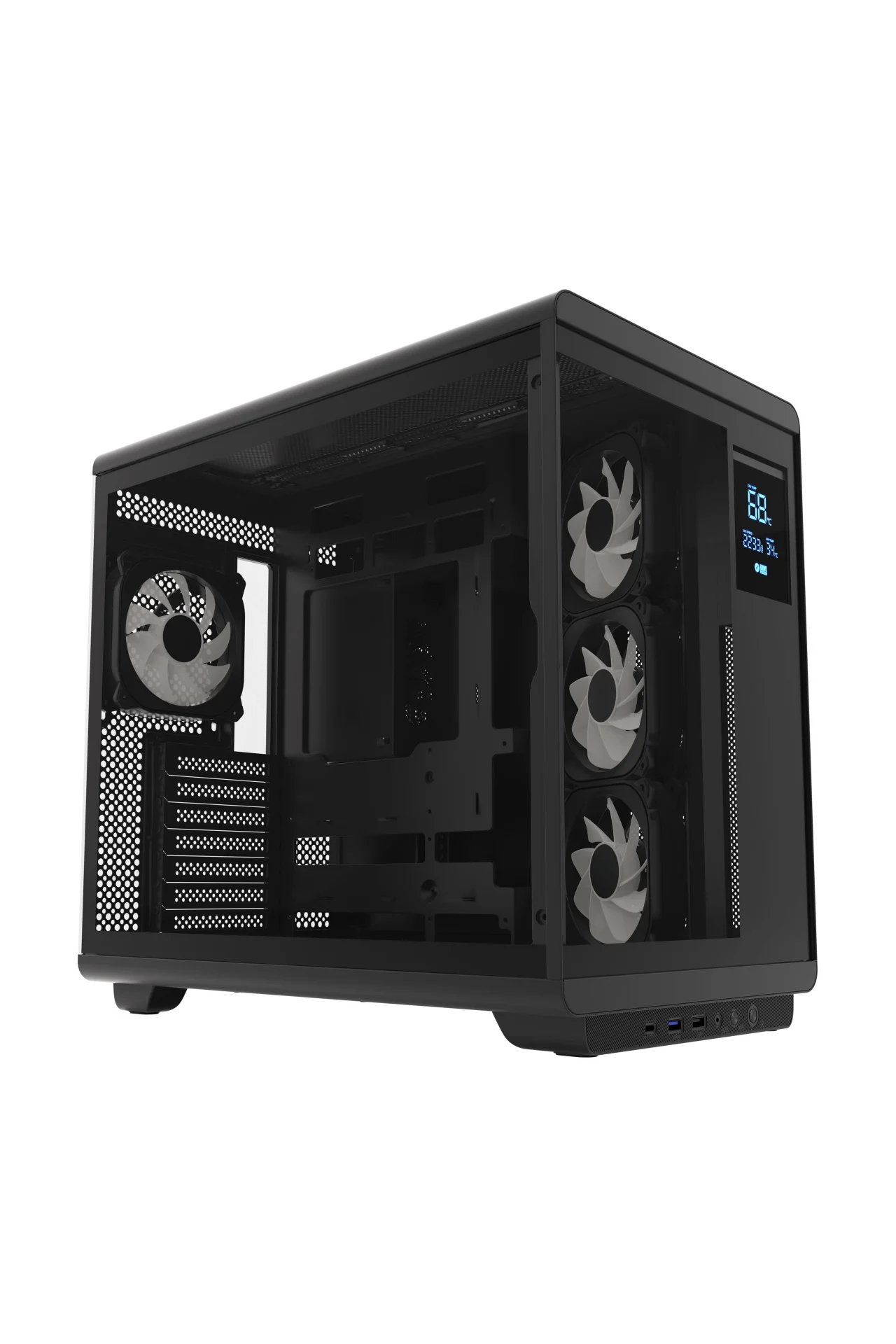 HC710 850W 80+ Bronze ARGB Akvaryum ATX Mid Tower Siyah Gaming Kasa