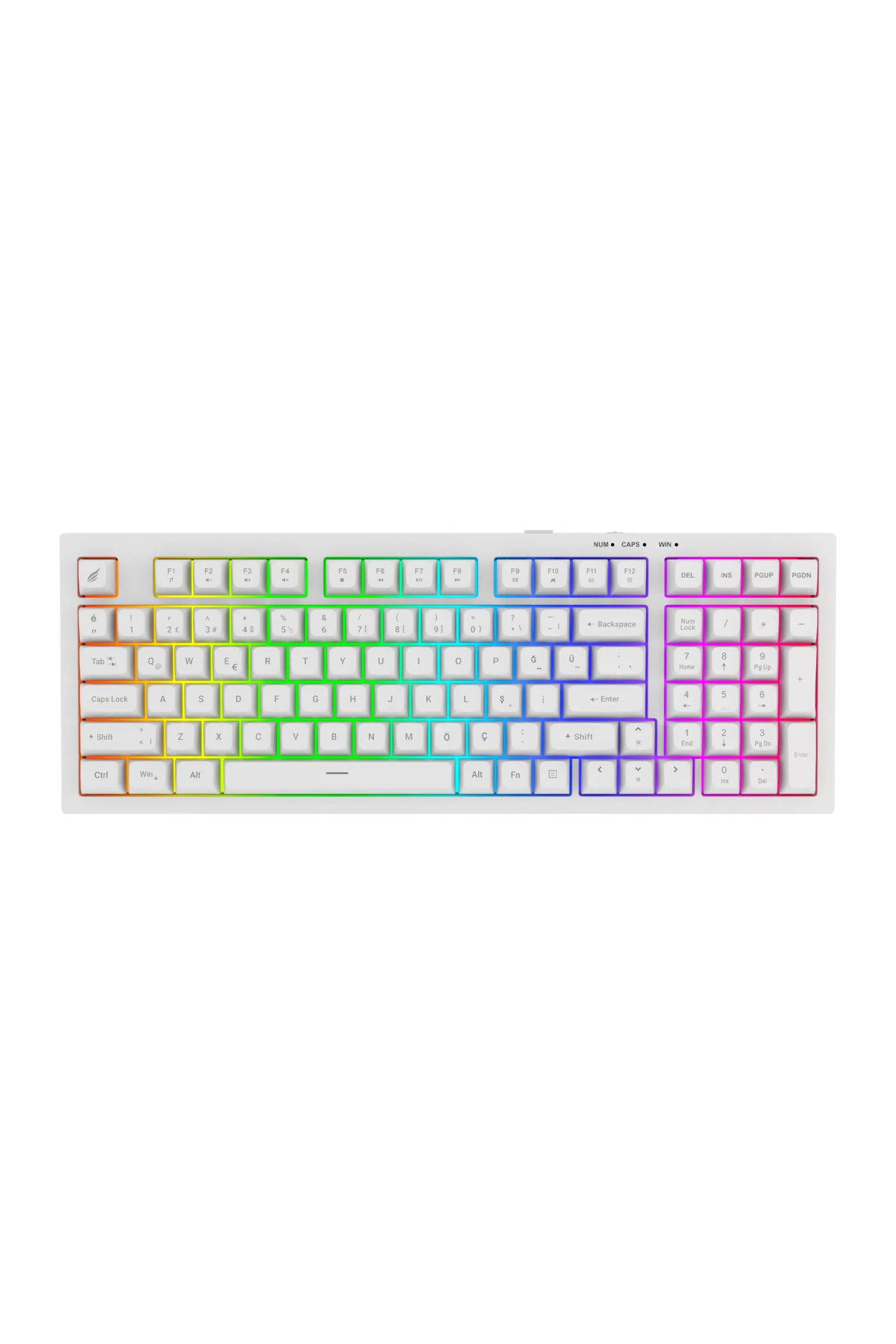 HK210 Membrane Rainbow Type C Kablolu Beyaz Full Türkçe Gaming Oyuncu Klavye