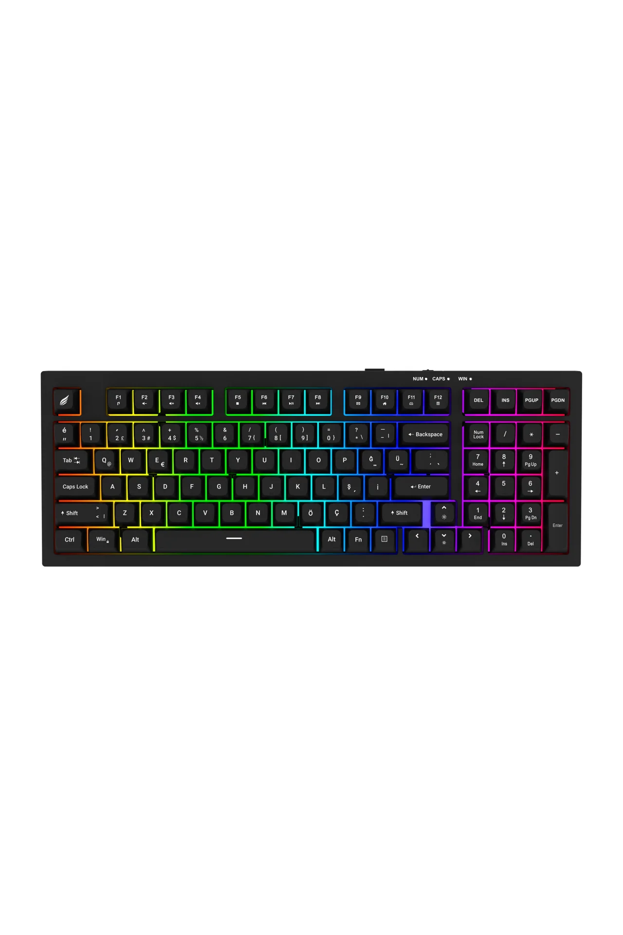 HK210 Membrane Rainbow Type C Kablolu Siyah Full Türkçe Gaming Oyuncu Klavye