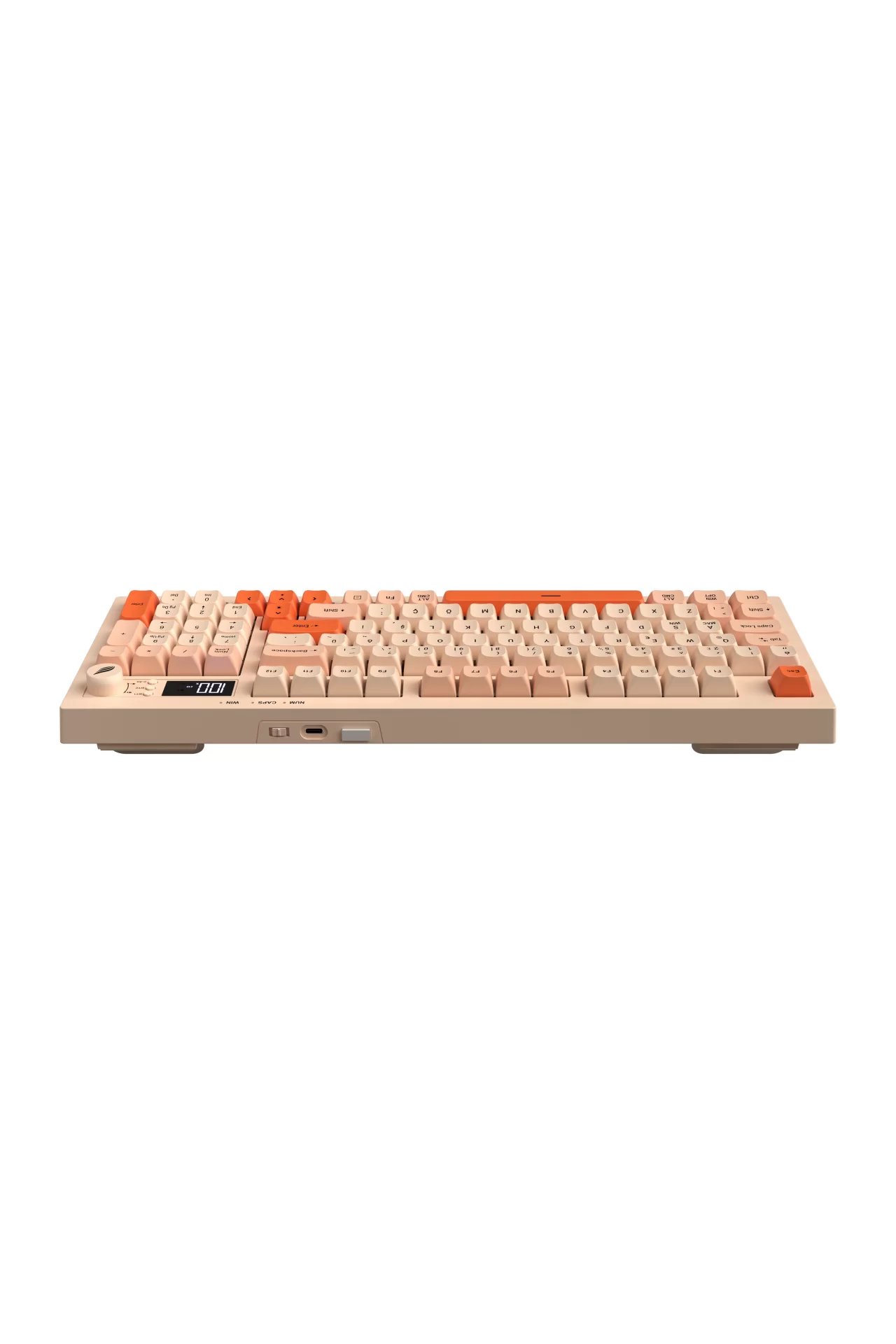 HK230 Membrane LCD RGB Kablosuz/Bluetooth Pembe Turuncu Full Türkçe Gaming Klavye