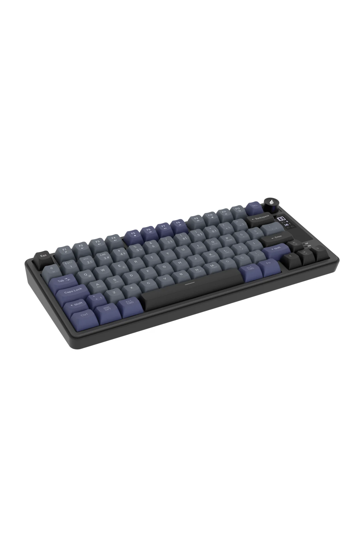 HK255 Membrane LCD RGB Kablosuz/Bluetooth Gri Mor %75 Türkçe Gaming Oyuncu Klavye