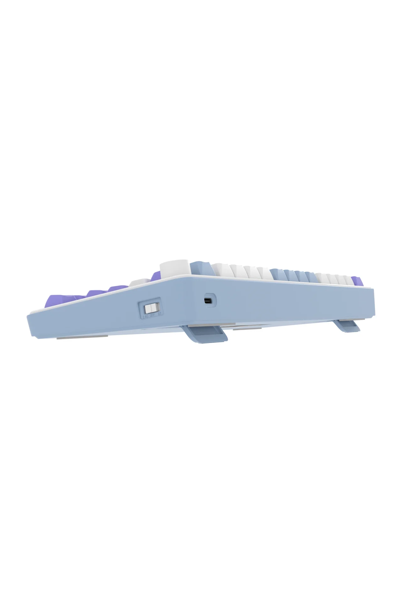 HK255 Membrane LCD RGB Kablosuz/Bluetooth Mavi Mor %75 Türkçe Gaming Oyuncu Klavye