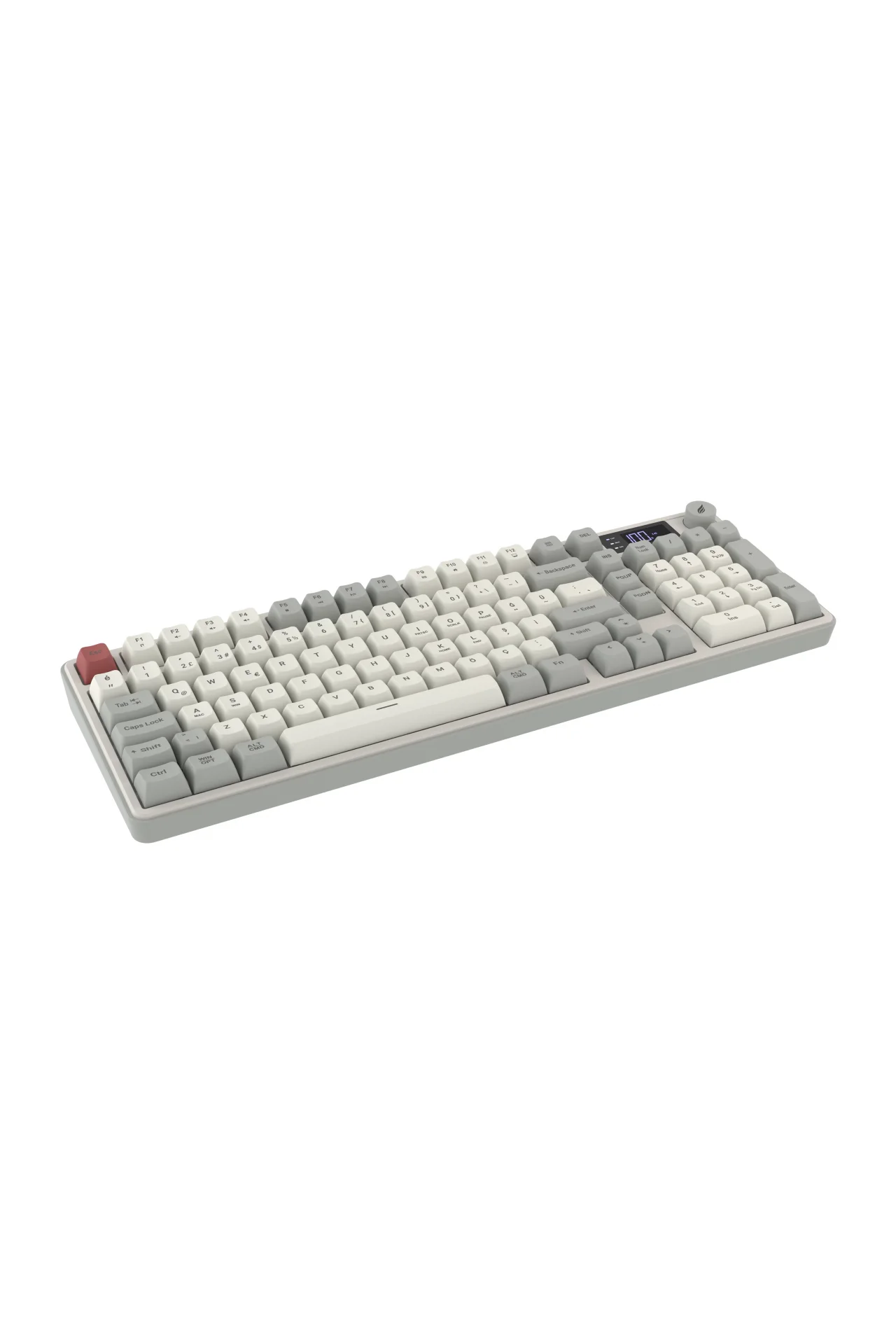 HK258 Membrane LCD RGB Kablosuz/Bluetooth Kırmızı Haki Full Türkçe Gaming Oyuncu Klavye