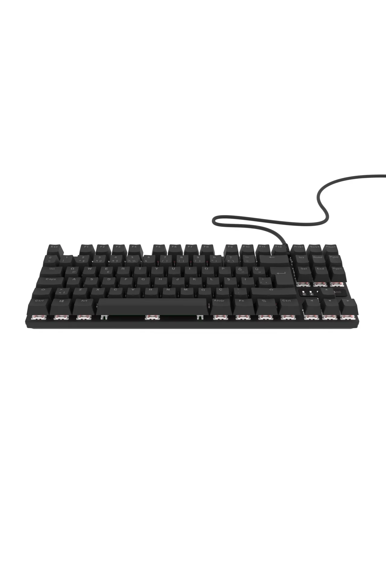 HK410 Mekanik Kırmızı Switch 19 Mod RGB Kablolu Siyah TKL Türkçe Gaming Klavye