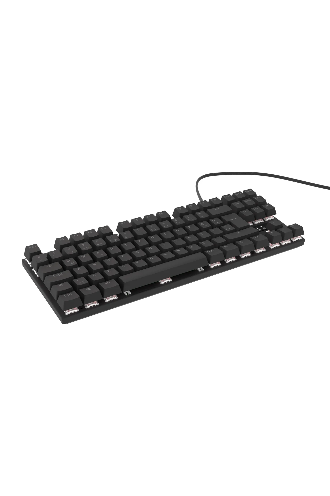 HK410 Mekanik Kırmızı Switch 19 Mod RGB Kablolu Siyah TKL Türkçe Gaming Klavye