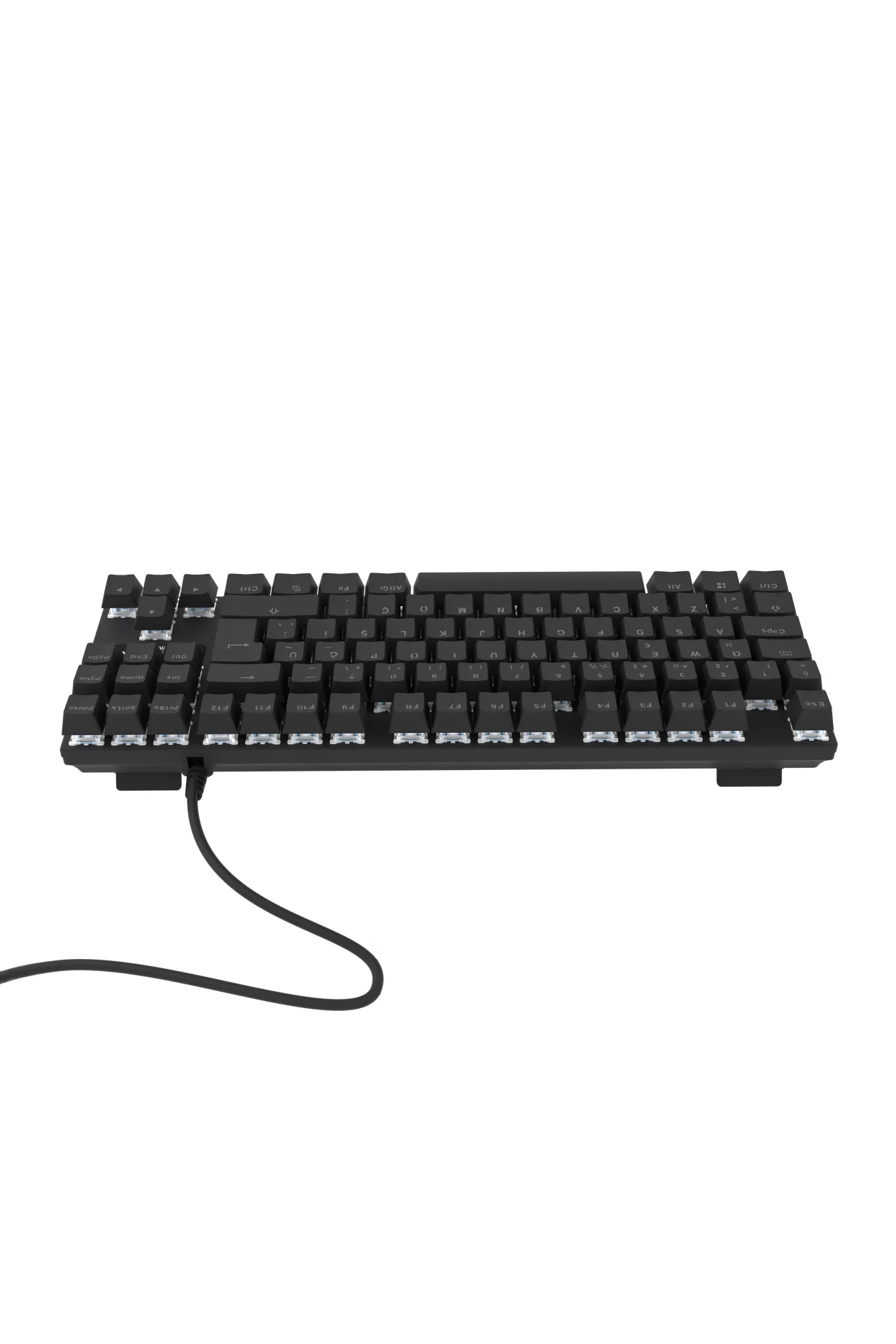 HK410 Mekanik Kırmızı Switch 19 Mod RGB Kablolu Siyah TKL Türkçe Gaming Klavye