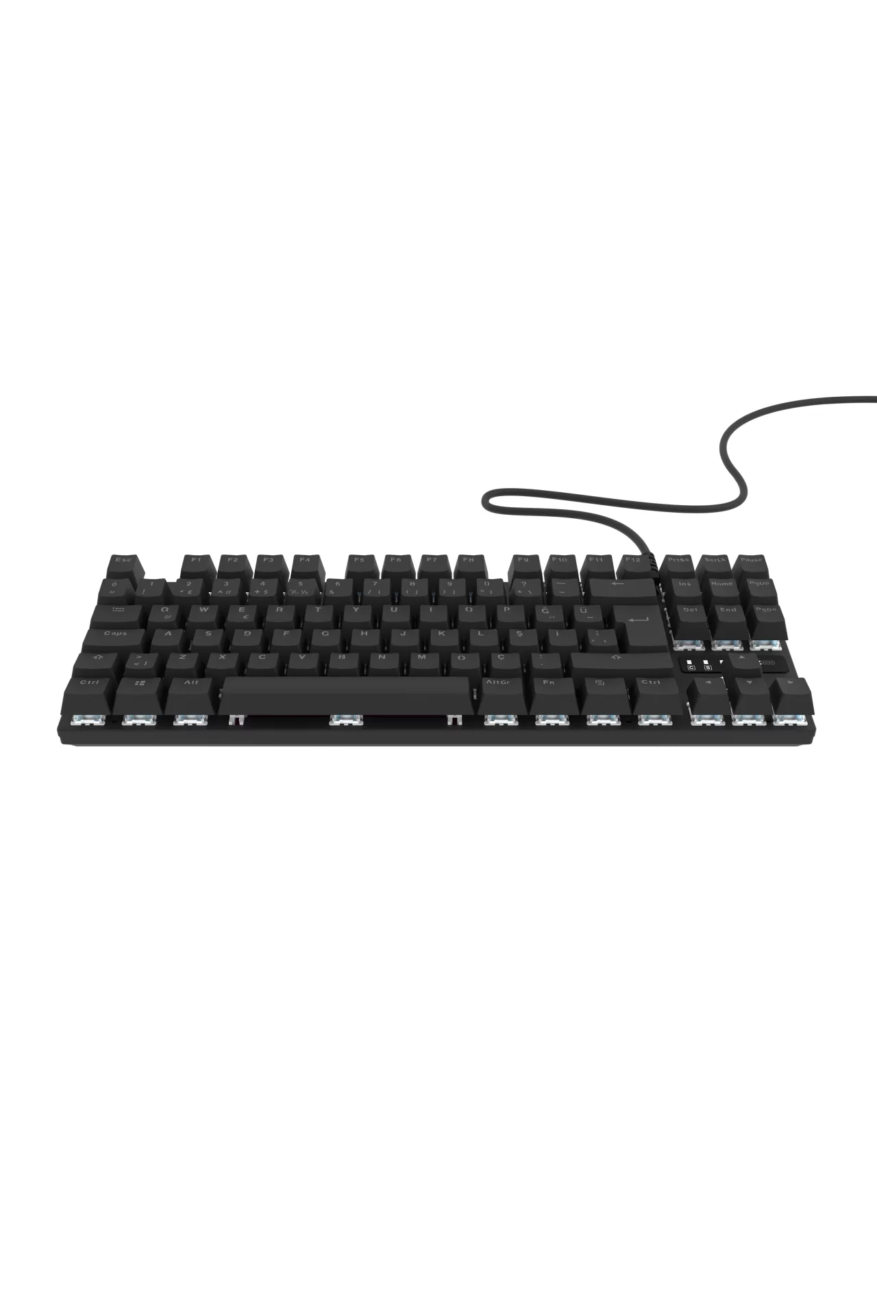 HK410 Mekanik Mavi Switch 19 Mod RGB Kablolu Siyah TKL Türkçe Gaming Klavye
