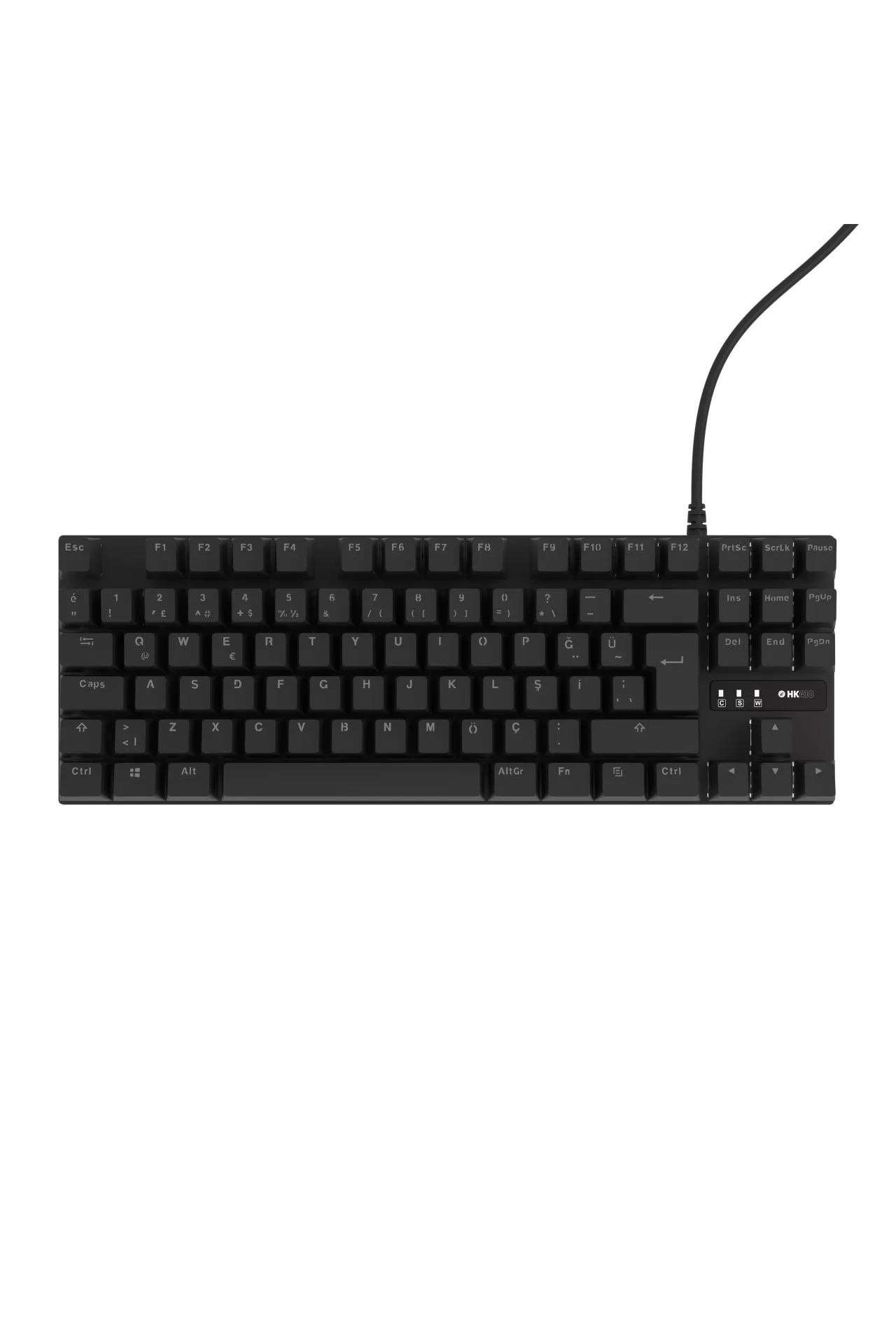 HK410 Mekanik Mavi Switch 19 Mod RGB Kablolu Siyah TKL Türkçe Gaming Klavye