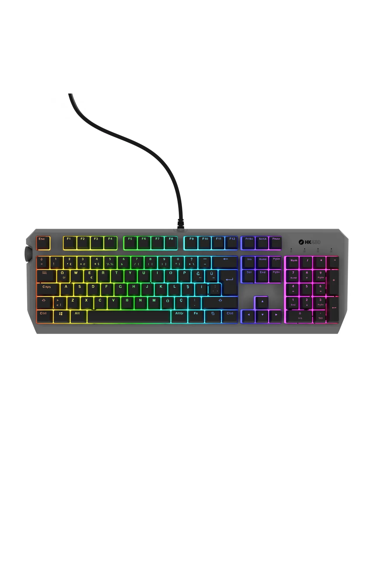 HK430 Mekanik Mavi Switch RGB Kablolu Metal Kasa Full Gaming Oyuncu Klavye