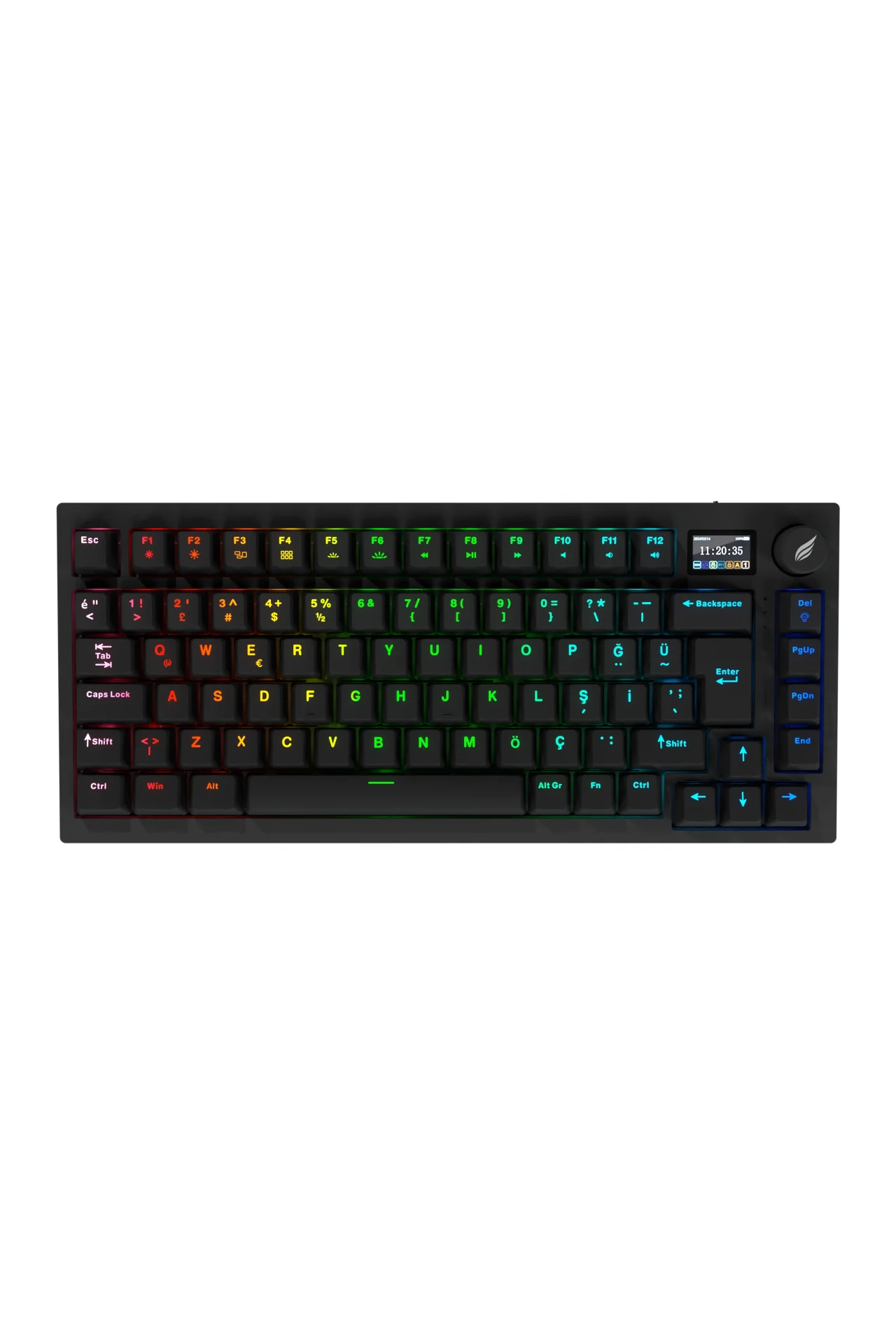 HK520 Mekanik Prelubed Switch RGB Tri-Mode Kablosuz/Bluetooth %75 Full Türkçe Gaming Klavye