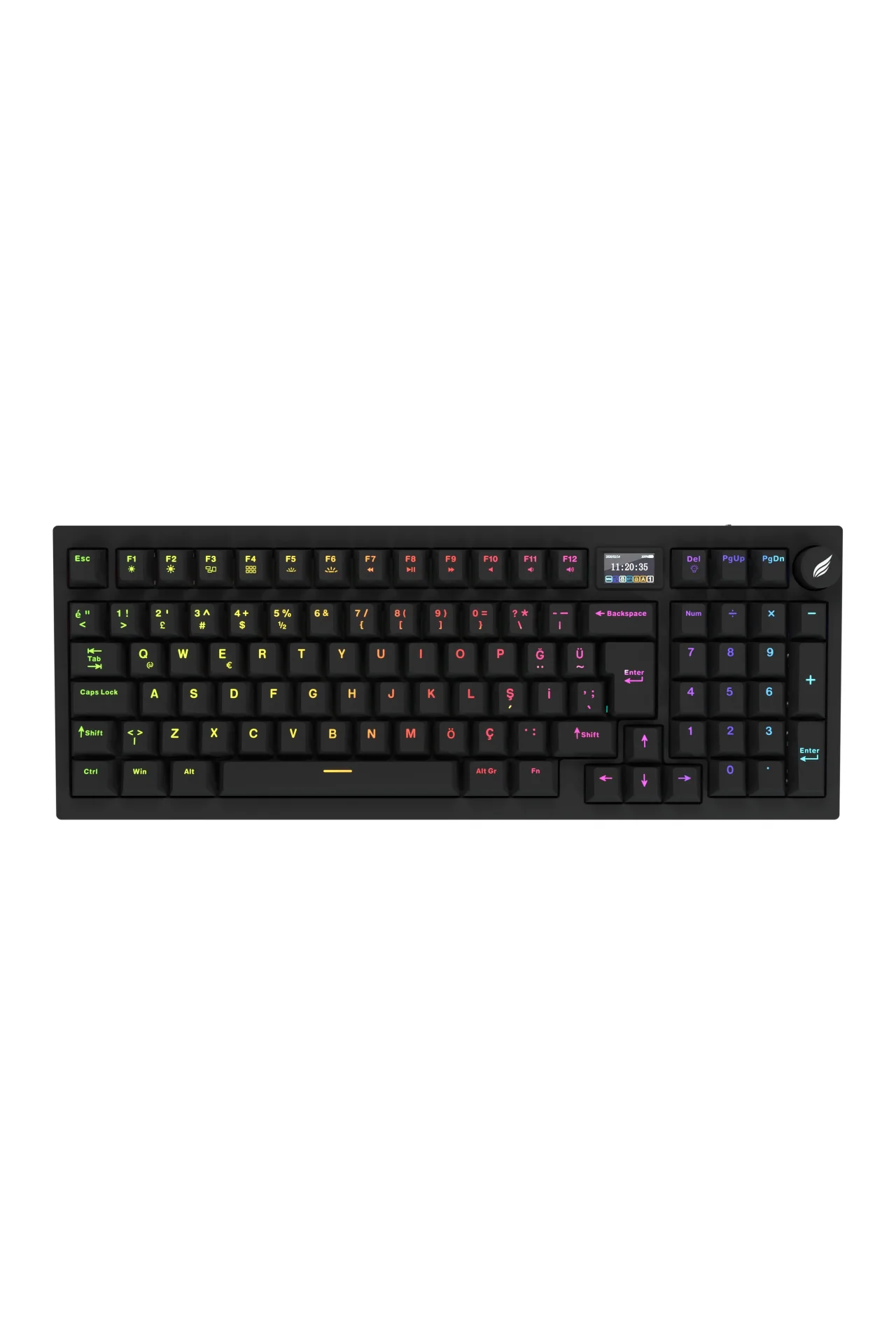 HK530 Mekanik Prelubed Switch RGB Tri-Mode Kablosuz/Bluetooth Full Türkçe Gaming Klavye