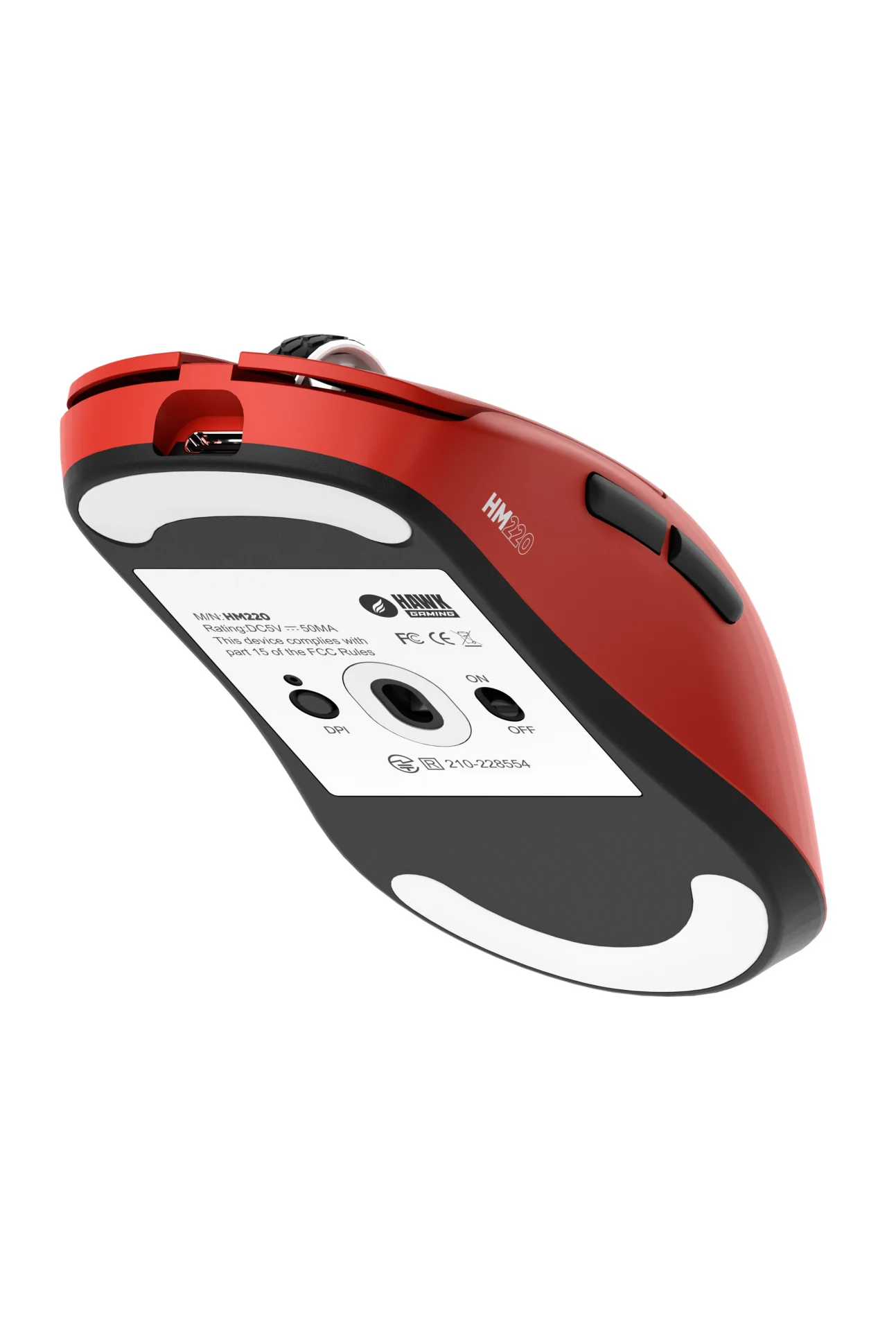 HM220 1K Hz 12000 DPI Tri-Mode Kablosuz/Bluetooth Kırmızı Gaming Oyuncu Mouse