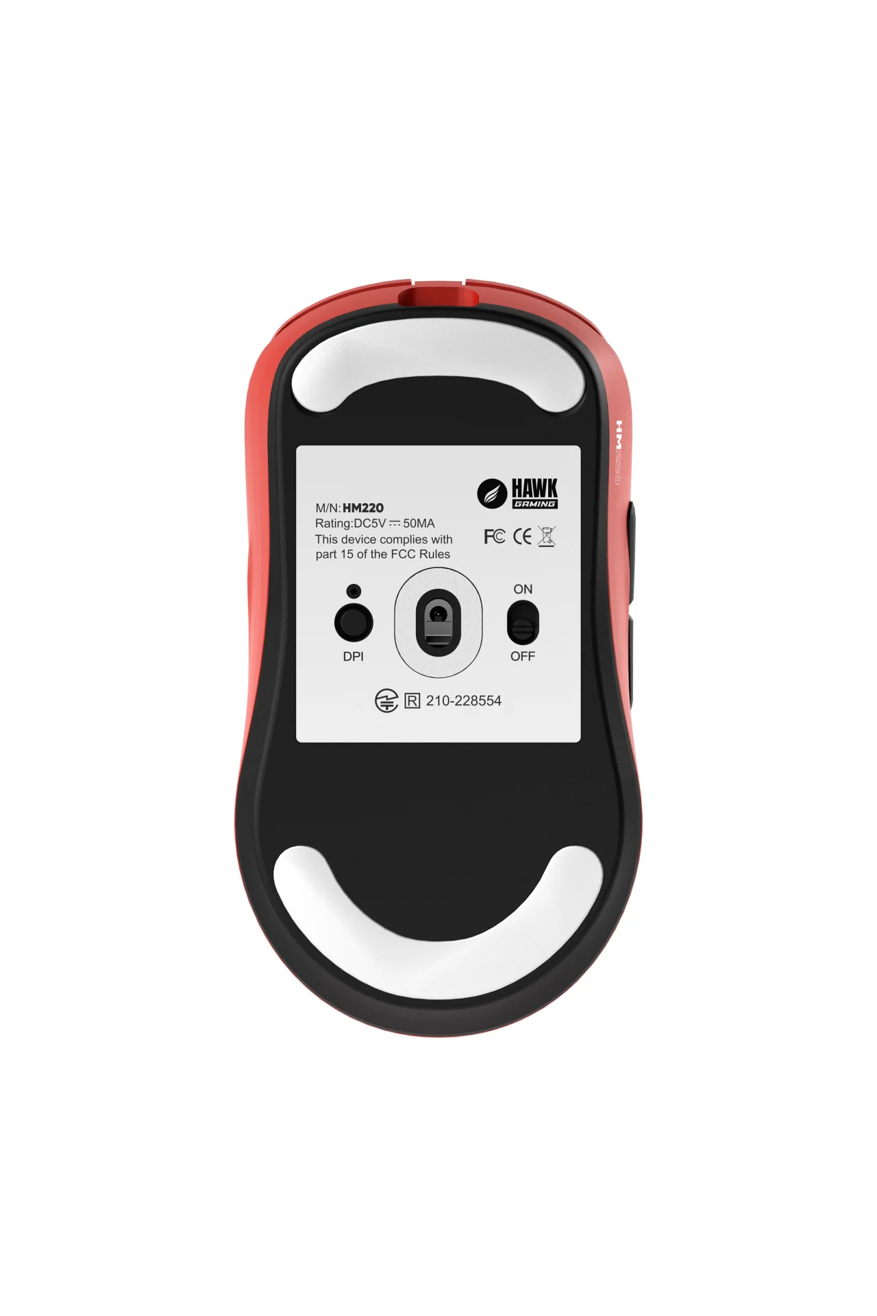 HM220 1K Hz 12000 DPI Tri-Mode Kablosuz/Bluetooth Kırmızı Gaming Oyuncu Mouse