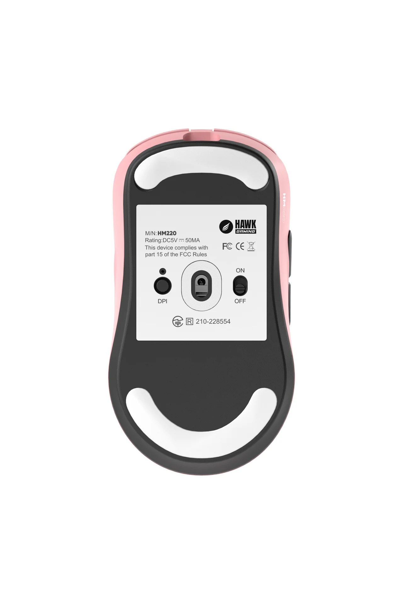 HM220 1K Hz 12000 DPI Tri-Mode Kablosuz/Bluetooth Pembe Gaming Oyuncu Mouse