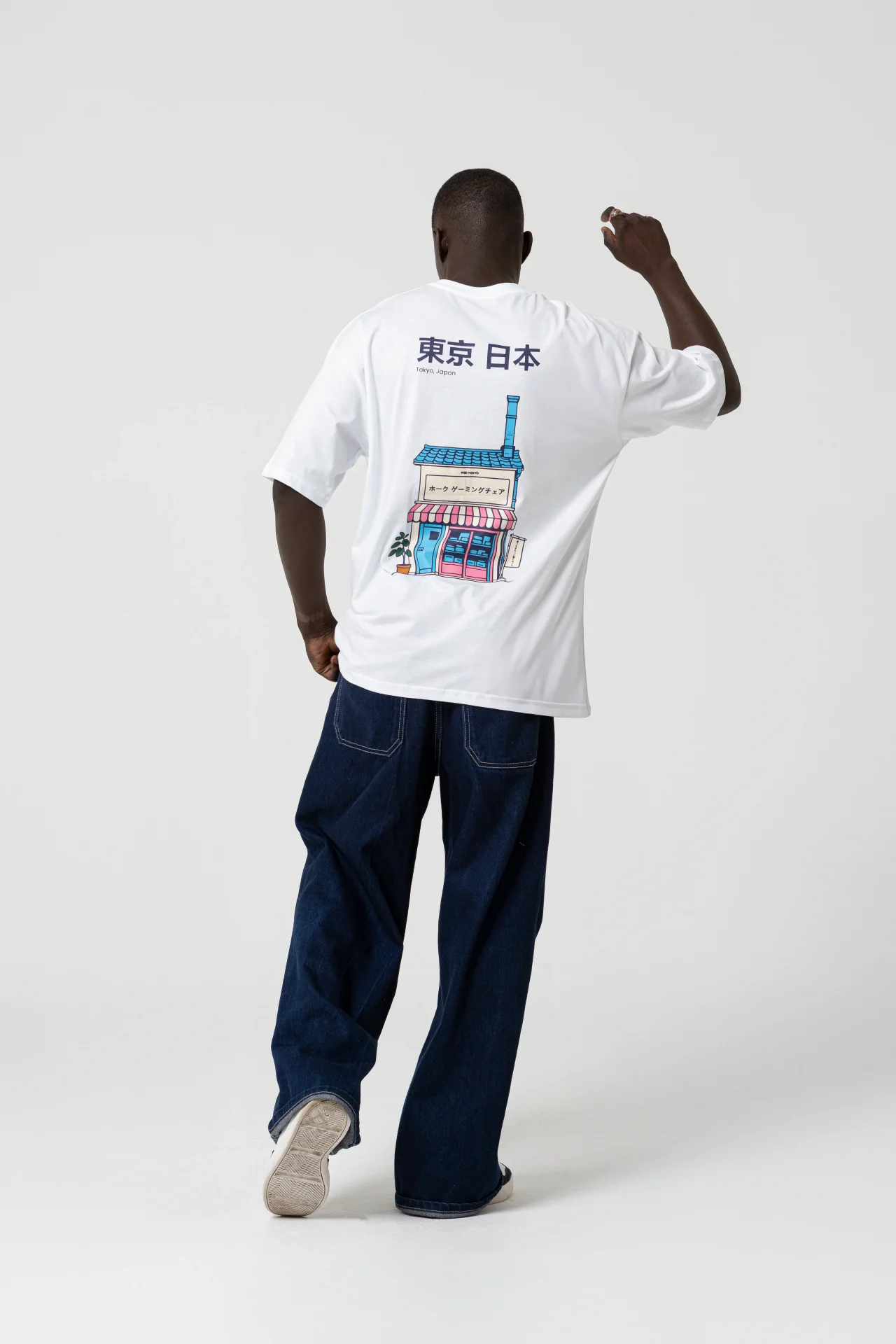 Japan House Oversize Beyaz T-Shirt