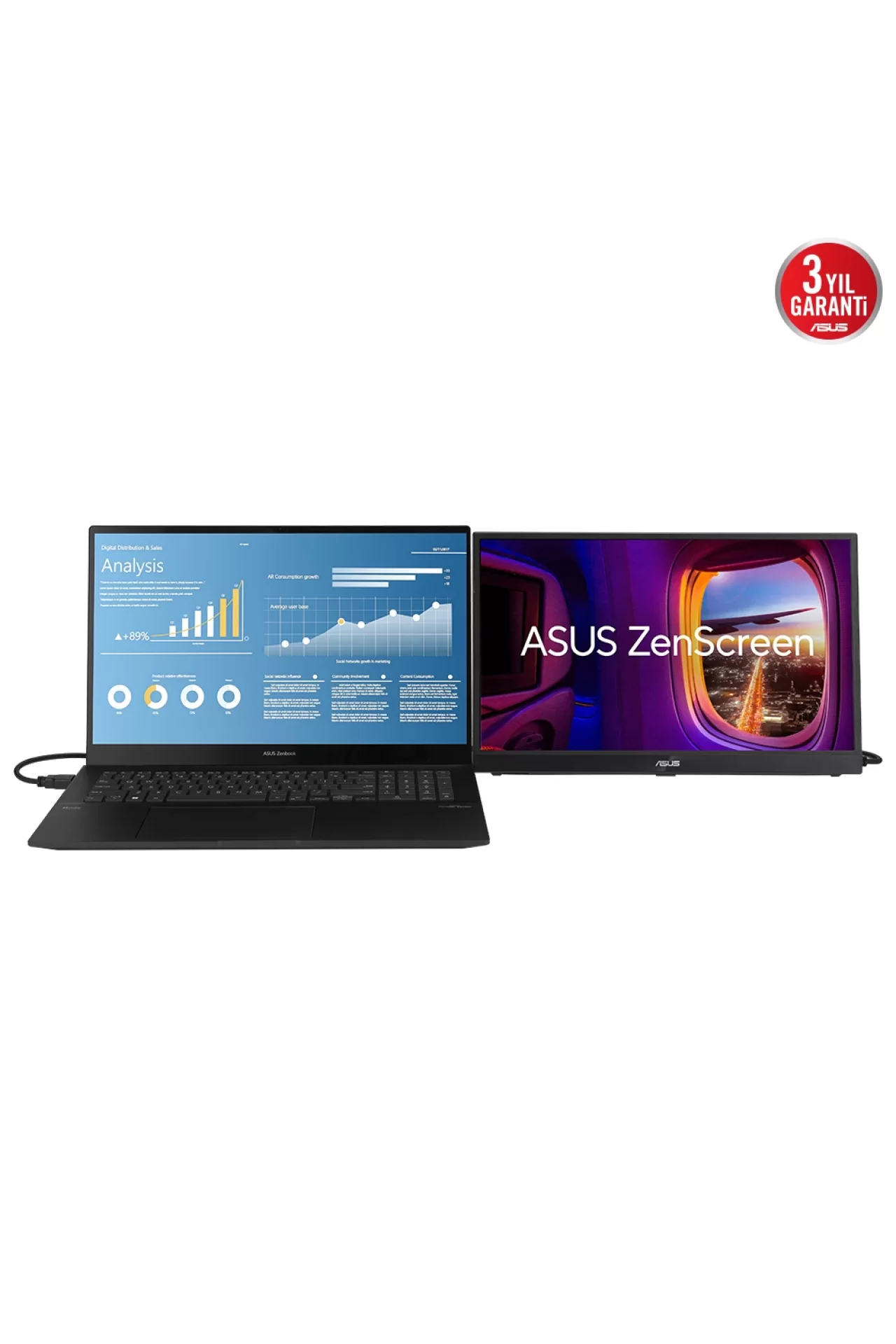Asus ZenScreen MB17AHG 17.3 inç 144Hz 5ms Full HD Freesync IPS Taşınabilir Monitör