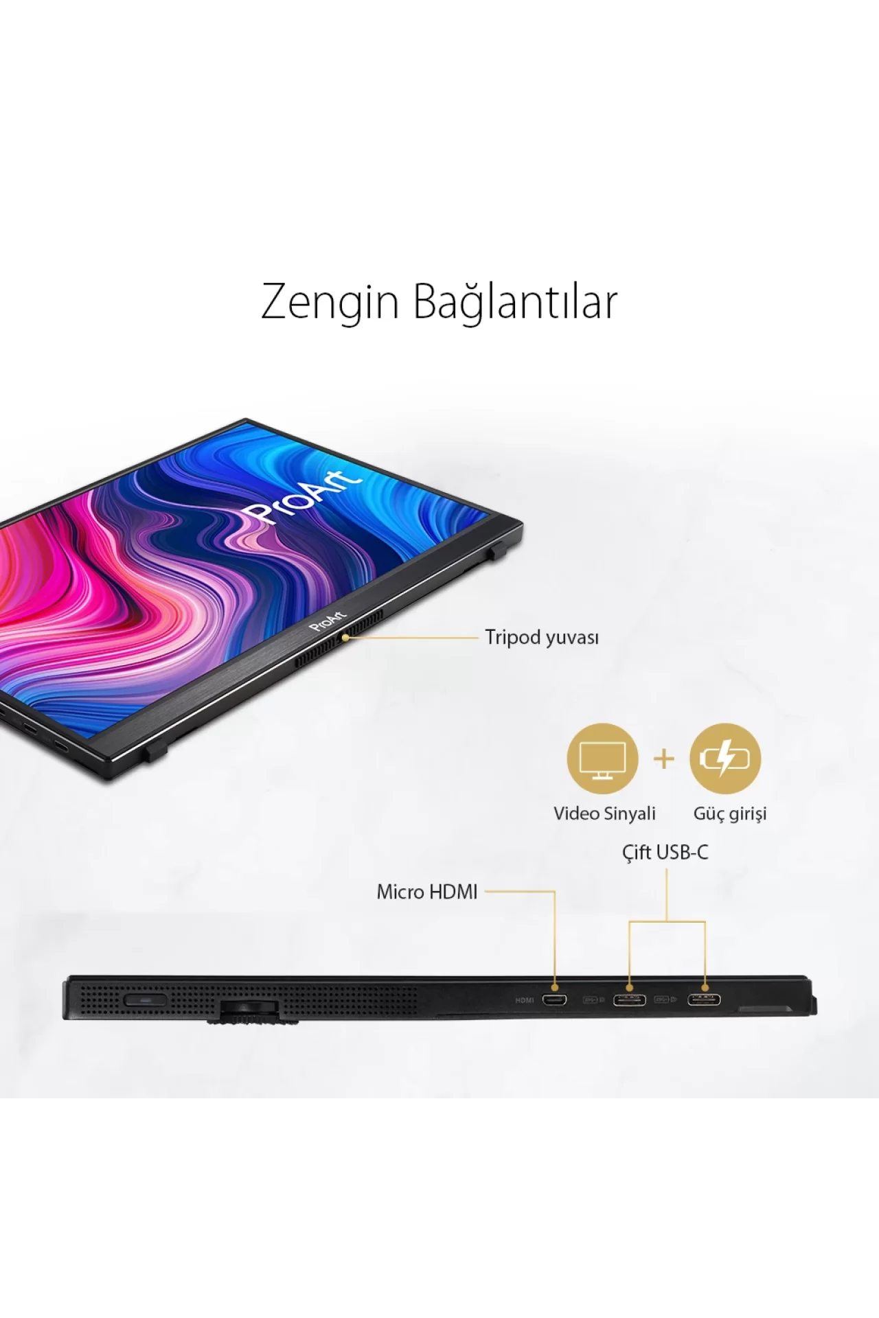 Asus ProArt PA148CTV 14 inç 60Hz 5ms Full HD IPS Pivot Taşınabilir Monitör