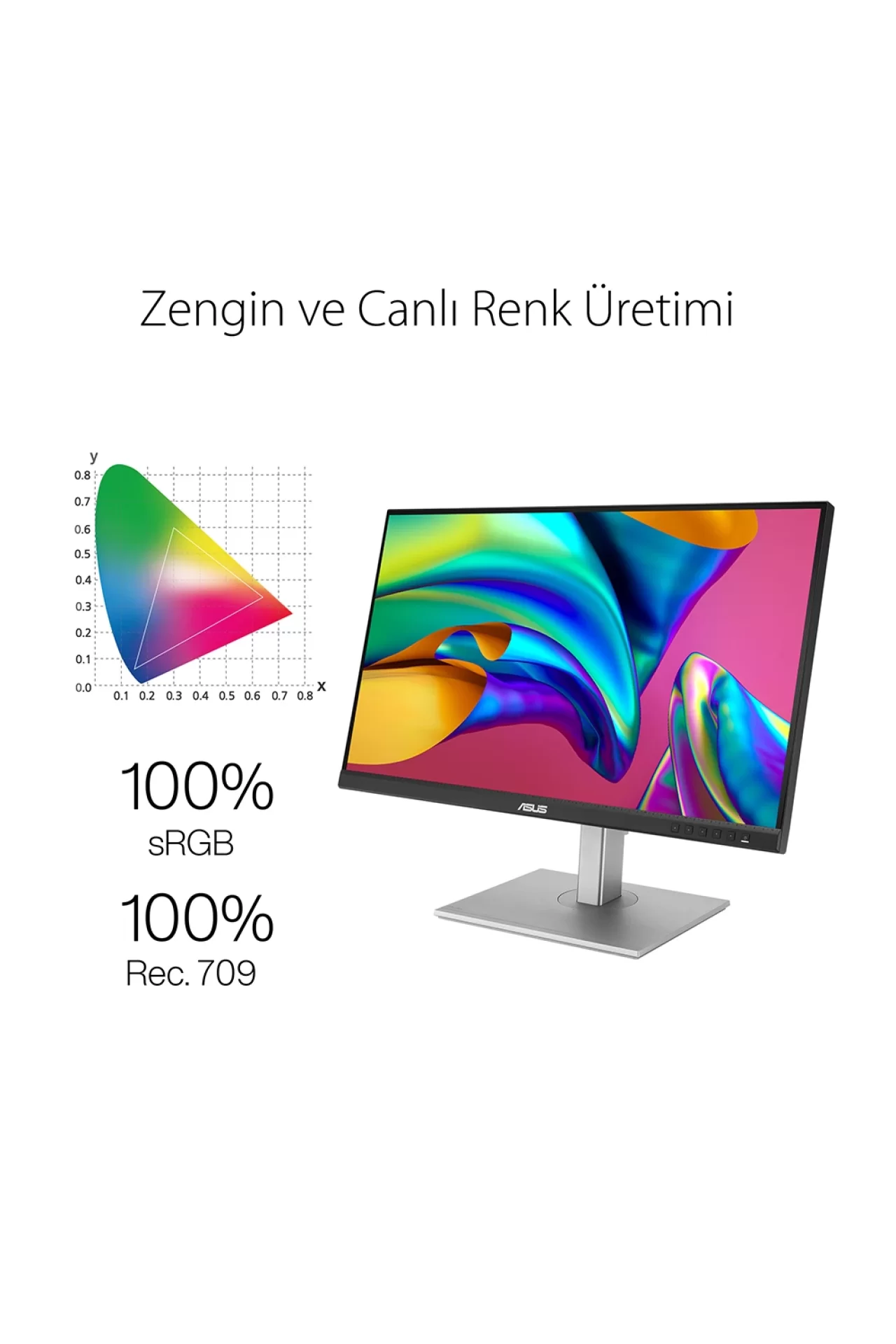 Asus ProArt PA279CV 27 inç 60Hz 5ms 10Bit UHD 4K Pivot IPS Monitör Siyah Gümüş