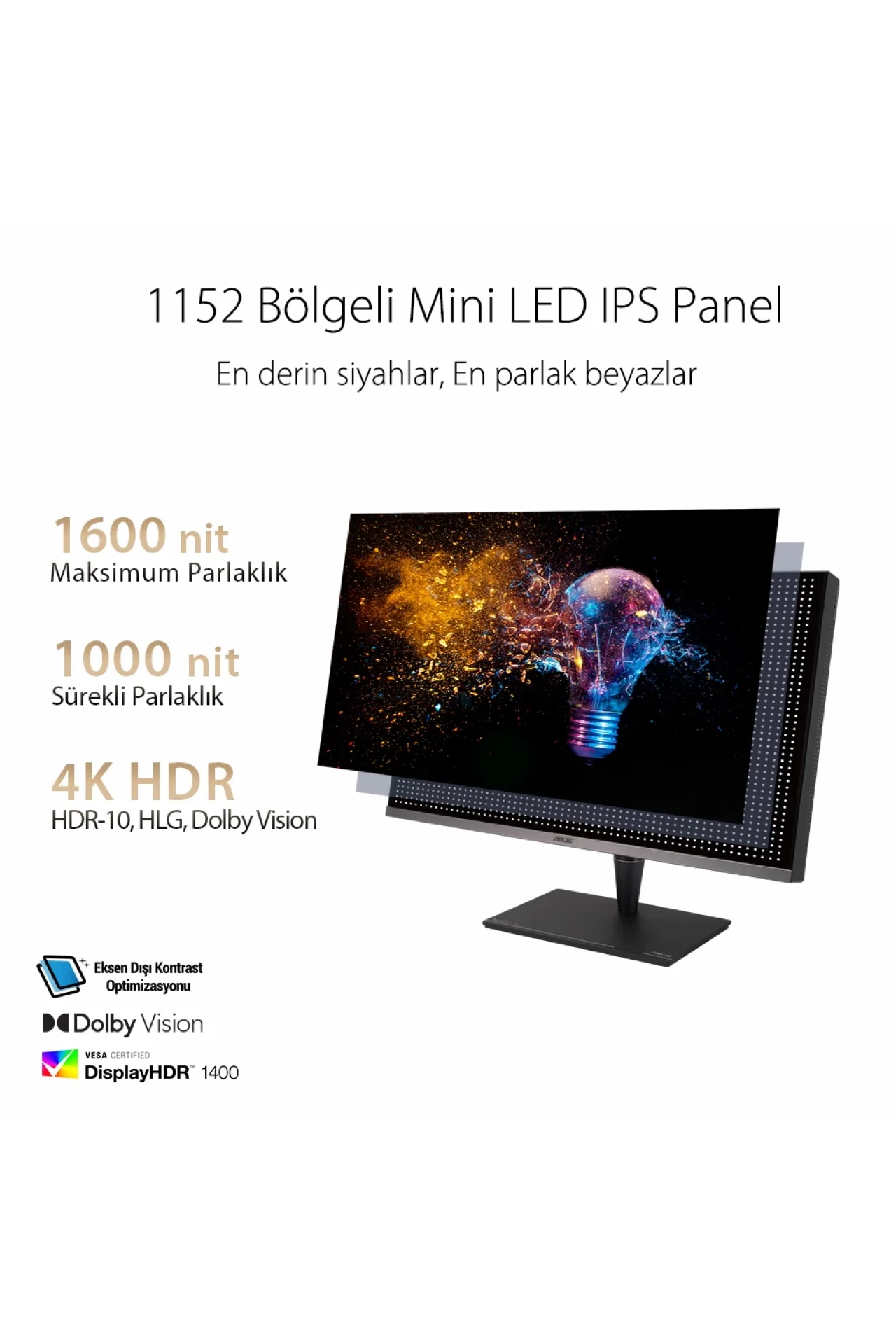 Asus ProArt PA32UCG-K 32 4K 120Hz VRR FreeSync Premium PRO IPS Mini LED Profesyonel Monitör