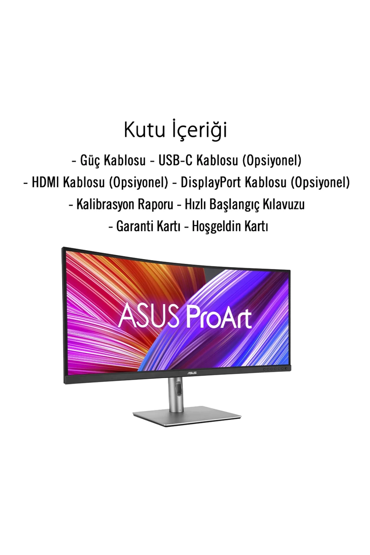 Asus ProArt PA34VCNV 34.1 5ms 60Hz Adaptive Sync Kavisli Profesyonel Monitör