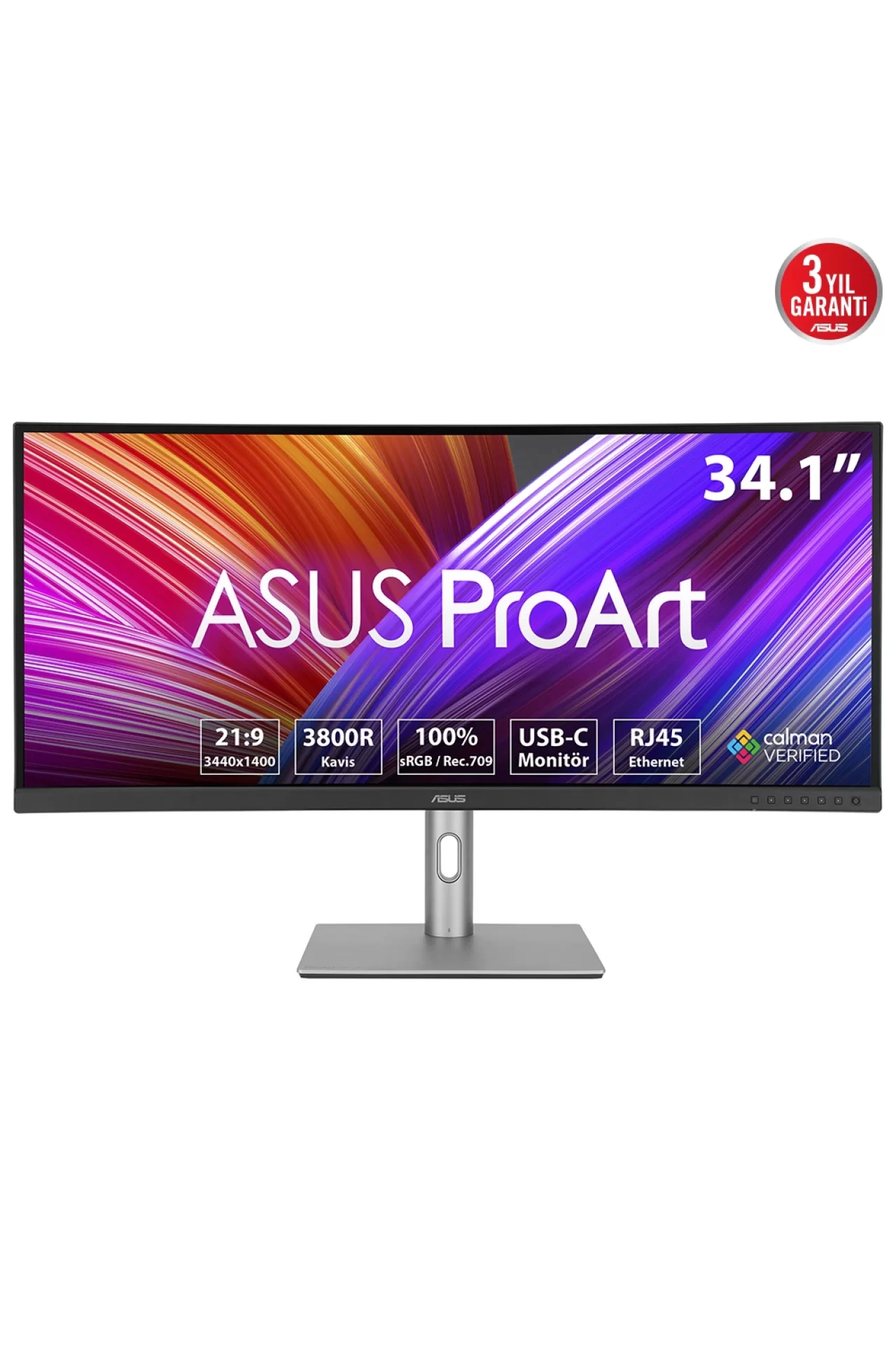 Asus ProArt PA34VCNV 34.1 5ms 60Hz Adaptive Sync Kavisli Profesyonel Monitör