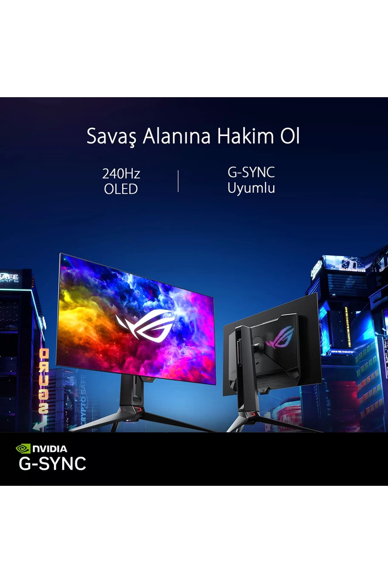Asus ROG Swift PG27AQDM 26.5 inç 240Hz 0.03ms 2K QHD G-Sync OLED Pivot Gaming Monitör