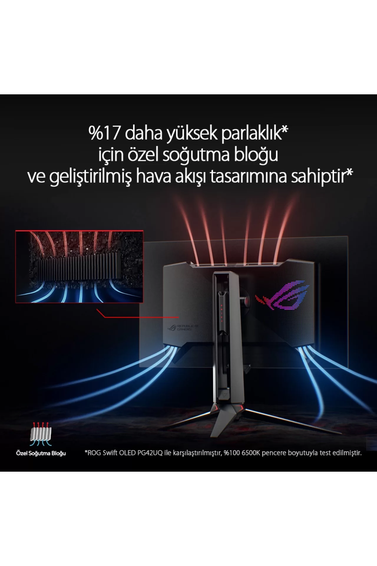 Asus ROG Swift PG27AQDM 26.5 inç 240Hz 0.03ms 2K QHD G-Sync OLED Pivot Gaming Monitör