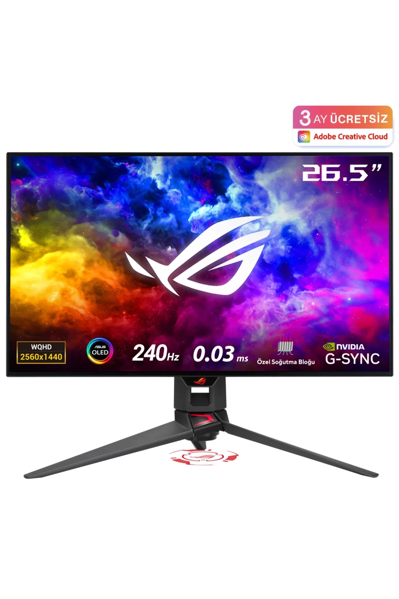 Asus ROG Swift PG27AQDM 26.5 inç 240Hz 0.03ms 2K QHD G-Sync OLED Pivot Gaming Monitör