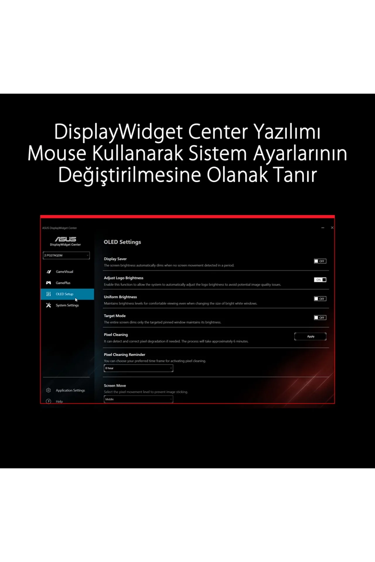 Asus ROG Swift PG27AQDM 26.5 inç 240Hz 0.03ms 2K QHD G-Sync OLED Pivot Gaming Monitör