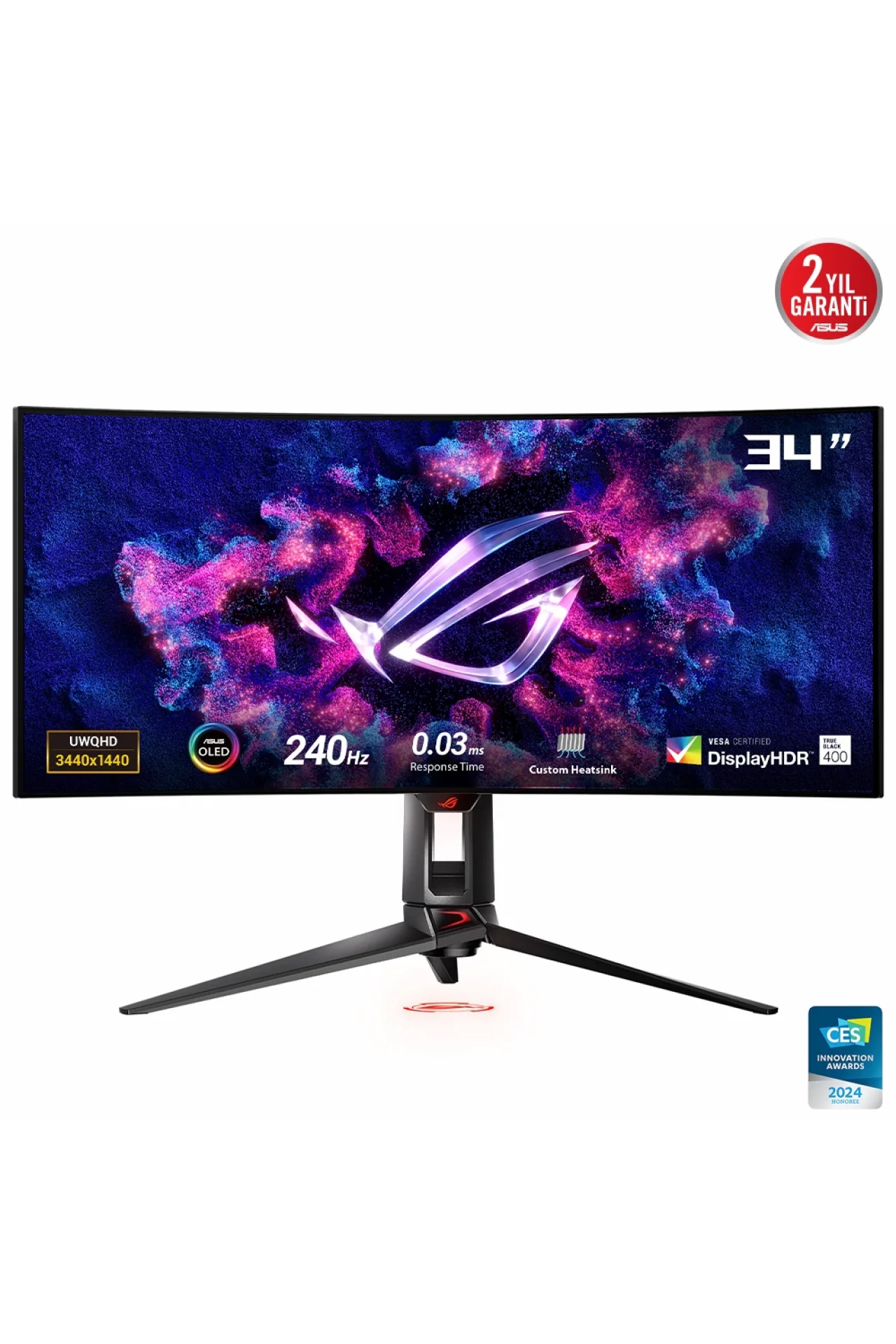Asus ROG Swift PG34WCDM 34 inç 240 Hz 0.03ms UHD Adaptive-Sync OLED Kavisli Gaming Monitör