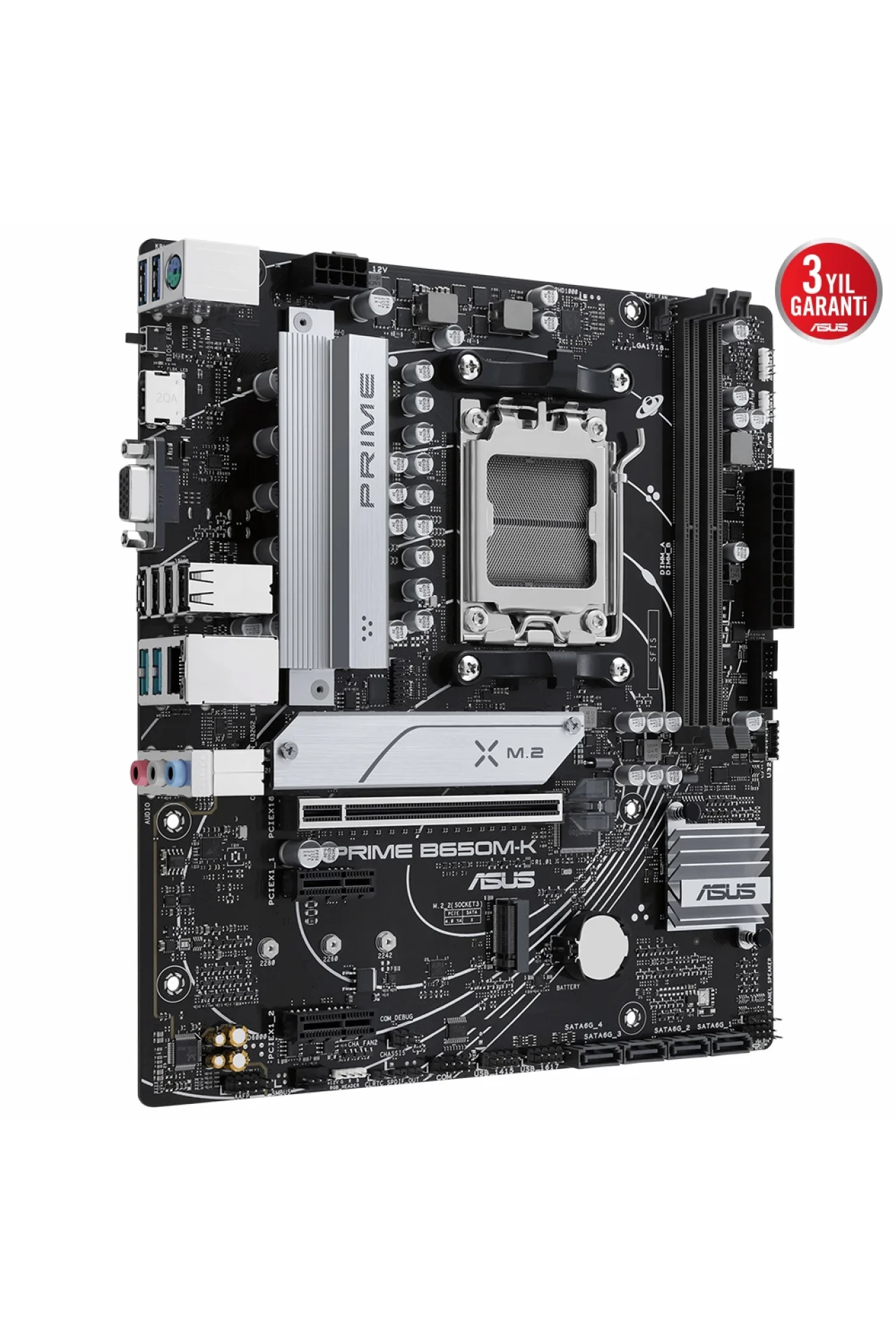 Asus Prime B650M-K 6400MHz (OC) DDR5 Soket AM5 M.2 HDMI VGA mATX Anakart