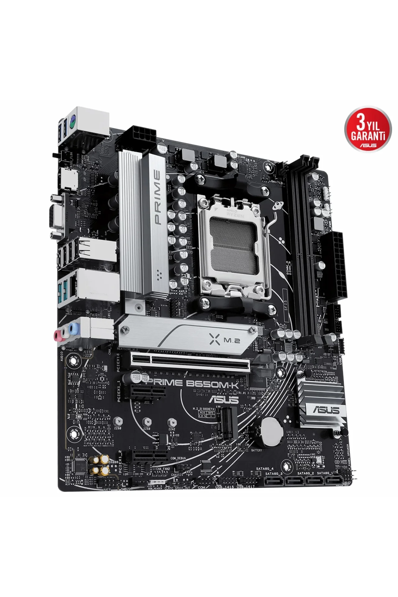 Asus Prime B650M-K 6400MHz (OC) DDR5 Soket AM5 M.2 HDMI VGA mATX Anakart