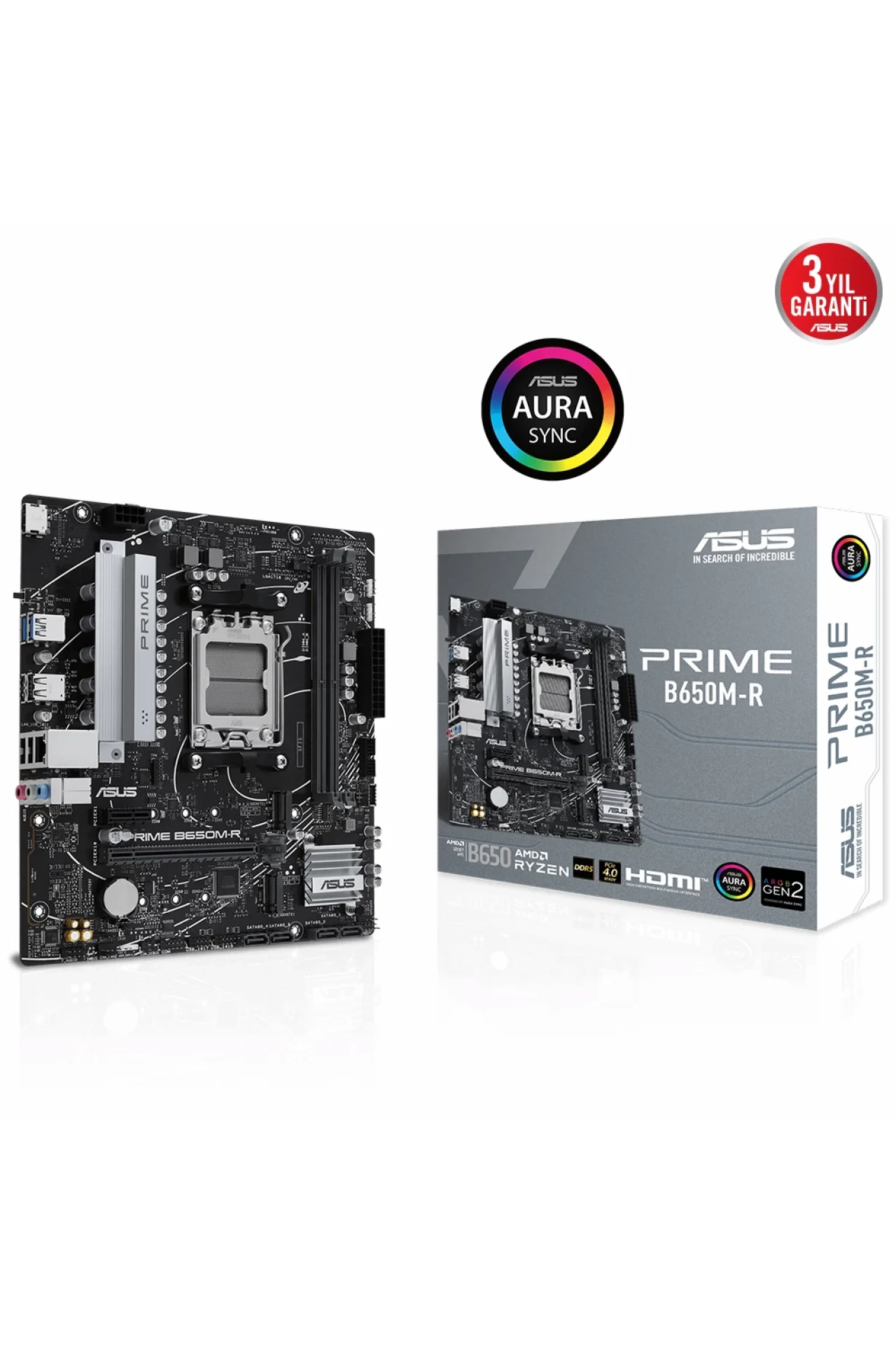 Asus Prime B650M-R 7200MHz (OC) DDR5 Soket AM5 M.2 HDMI mATX Anakart