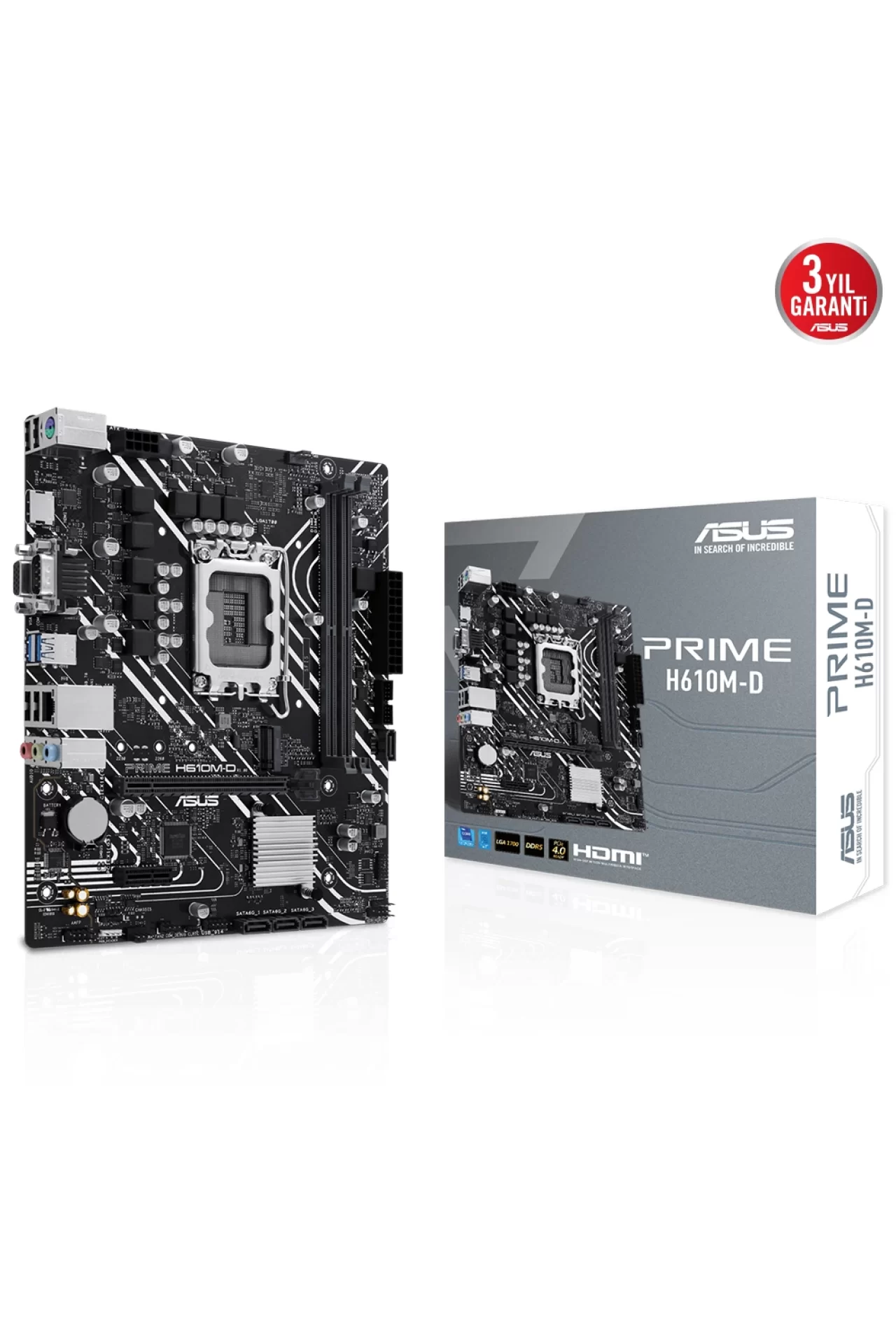 Asus Prime H610M-D 5600MHz DDR5 Soket 1700 M.2 HDMI VGA mATX Anakart