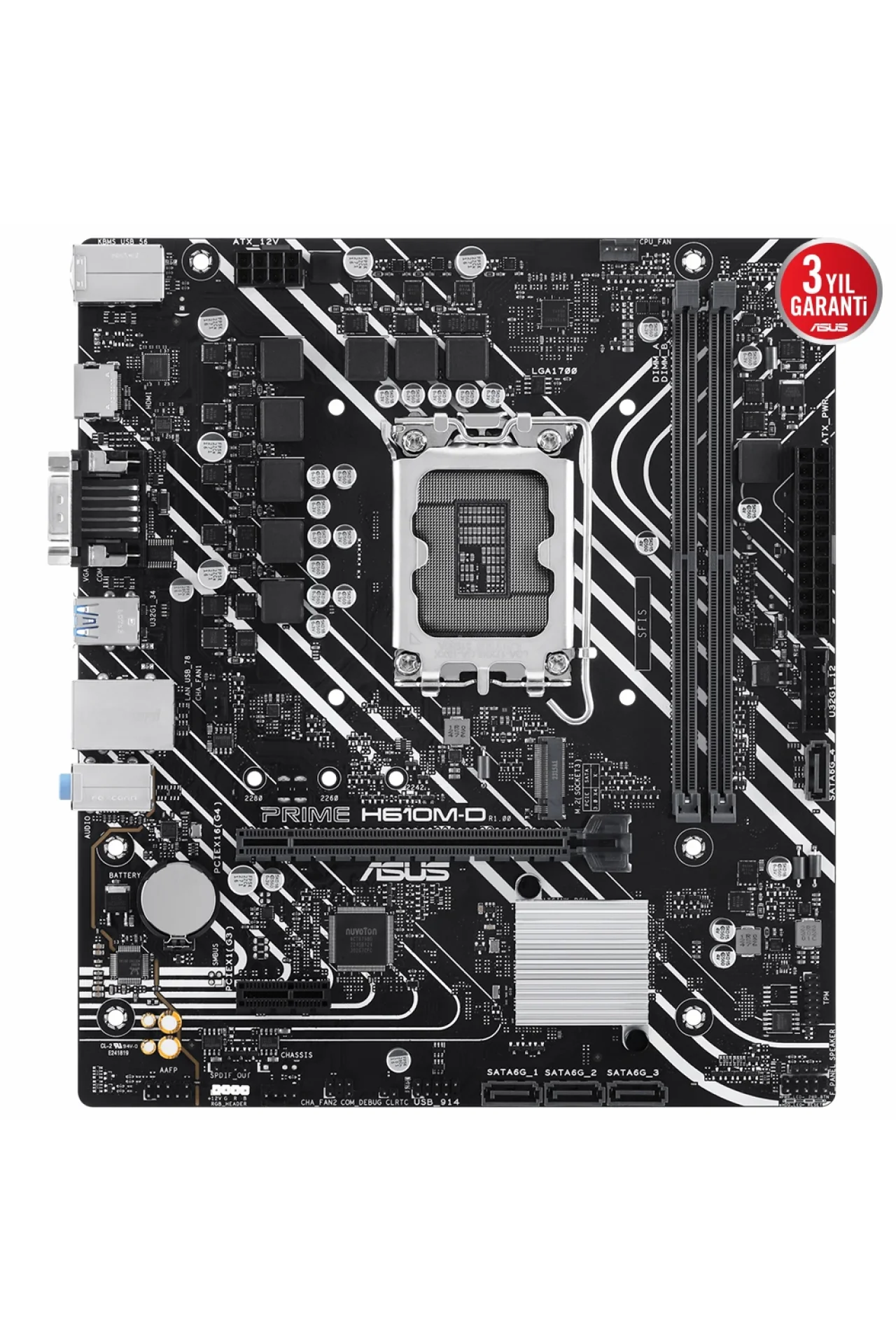 Asus Prime H610M-D 5600MHz DDR5 Soket 1700 M.2 HDMI VGA mATX Anakart