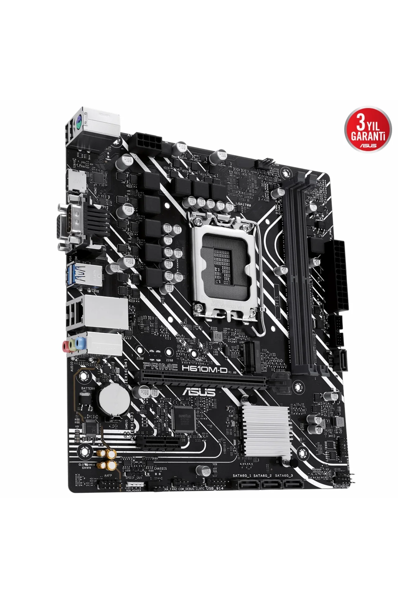 Asus Prime H610M-D 5600MHz DDR5 Soket 1700 M.2 HDMI VGA mATX Anakart
