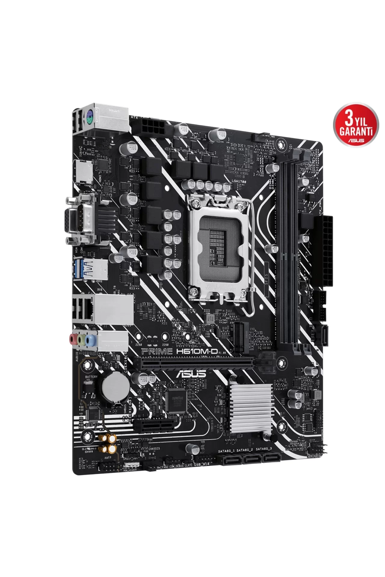 Asus Prime H610M-D 5600MHz DDR5 Soket 1700 M.2 HDMI VGA mATX Anakart