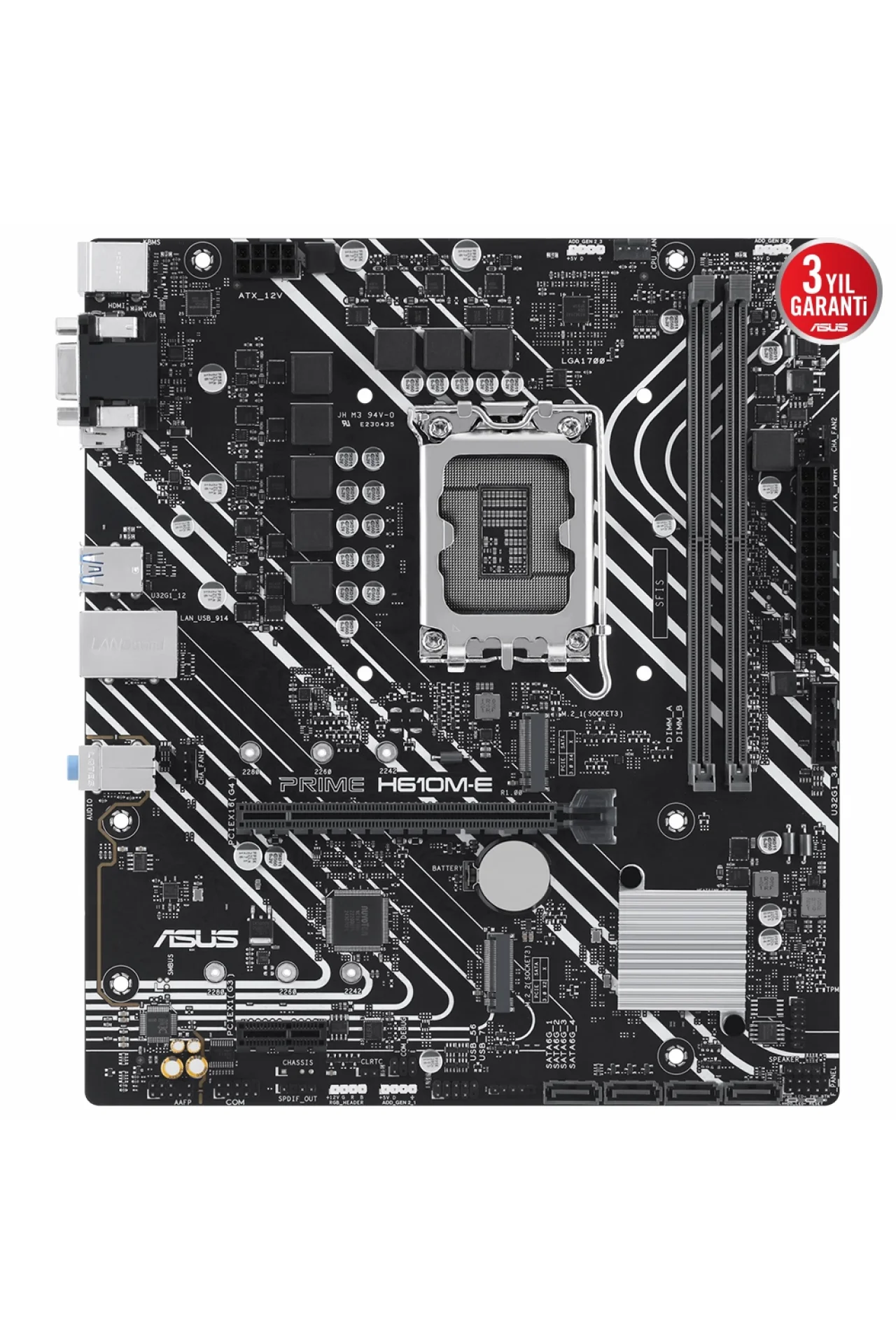 Asus Prime H610M-E-CSM 5600MHz DDR5 Soket 1700 M.2 HDMI DP VGA mATX Anakart