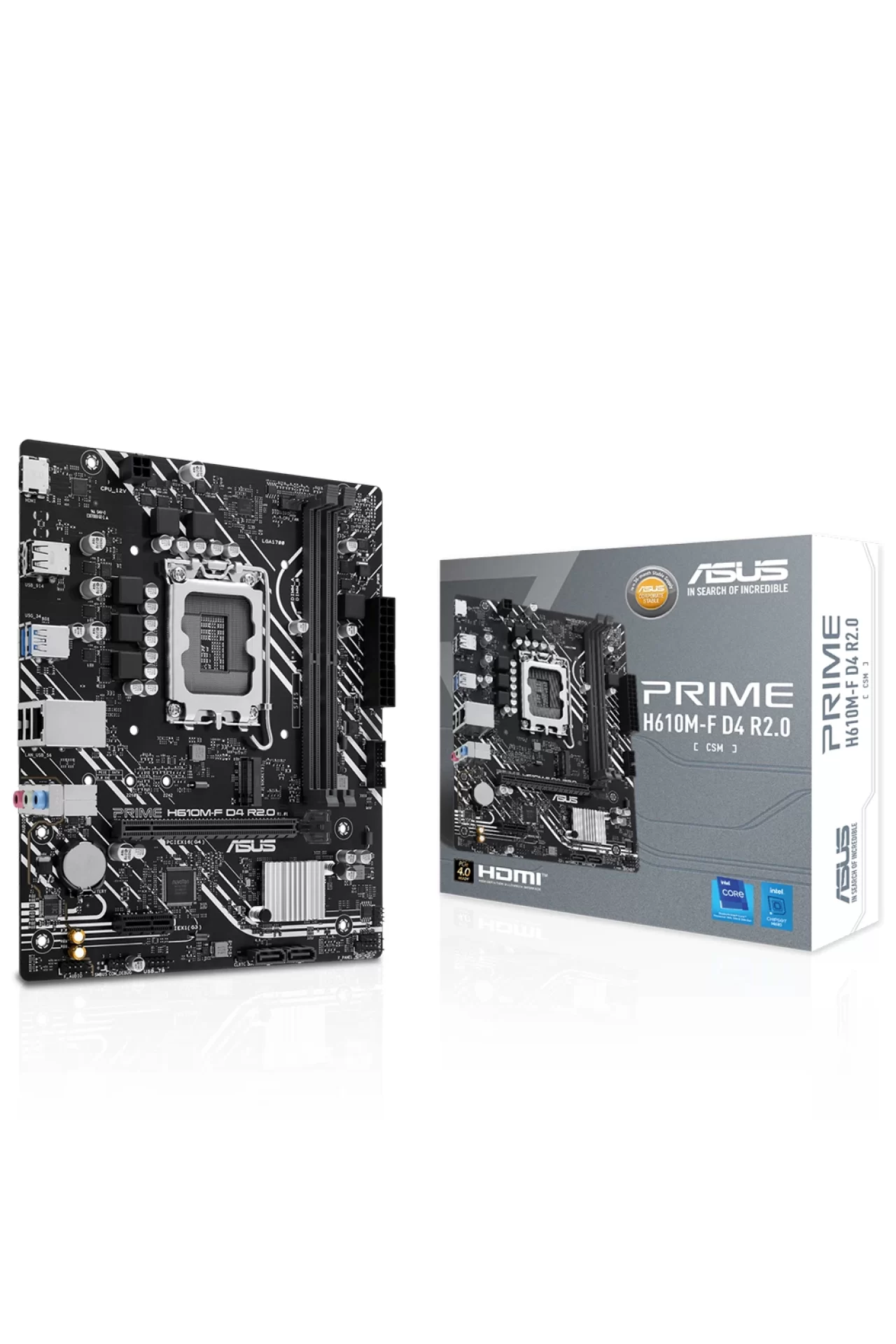 Asus Prime H610M-F D4 R2.0-CSM 3200MHz DDR4 Soket 1700 M.2 HDMI mATX Anakart