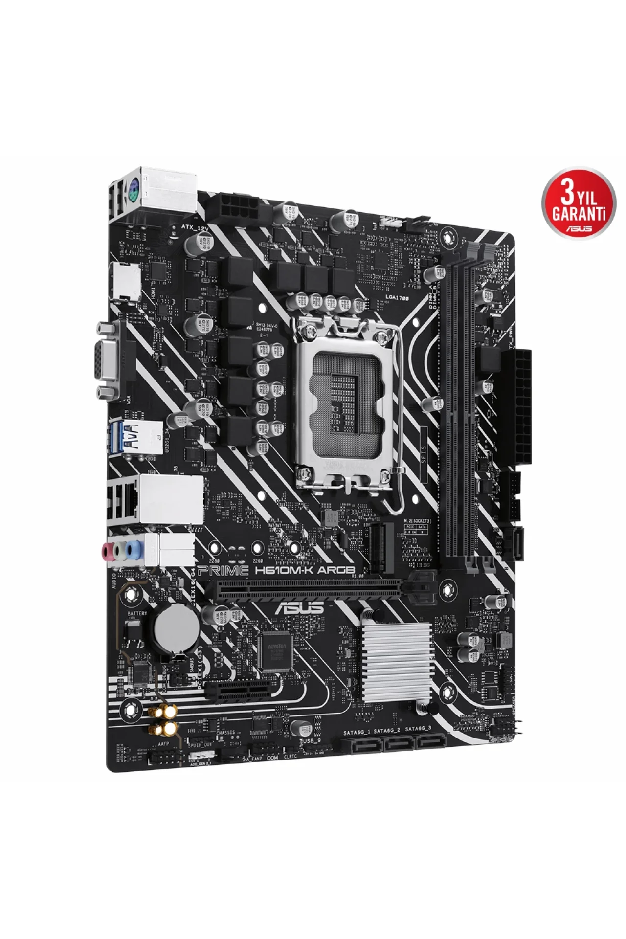 Asus Prime H610M-K ARGB 5600MHz DDR5 Soket 1700 M.2 HDMI mATX Anakart
