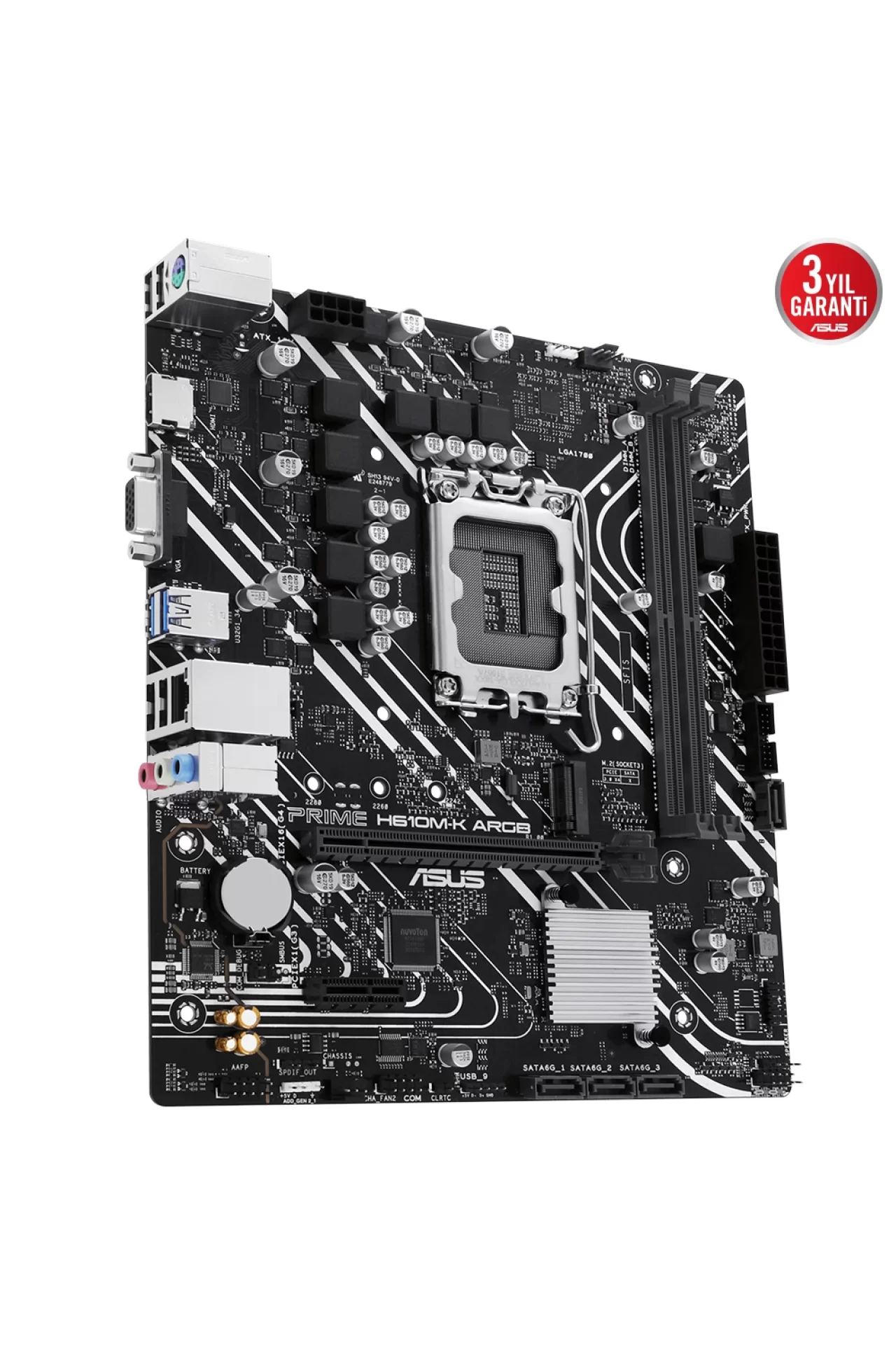 Asus Prime H610M-K ARGB 5600MHz DDR5 Soket 1700 M.2 HDMI mATX Anakart