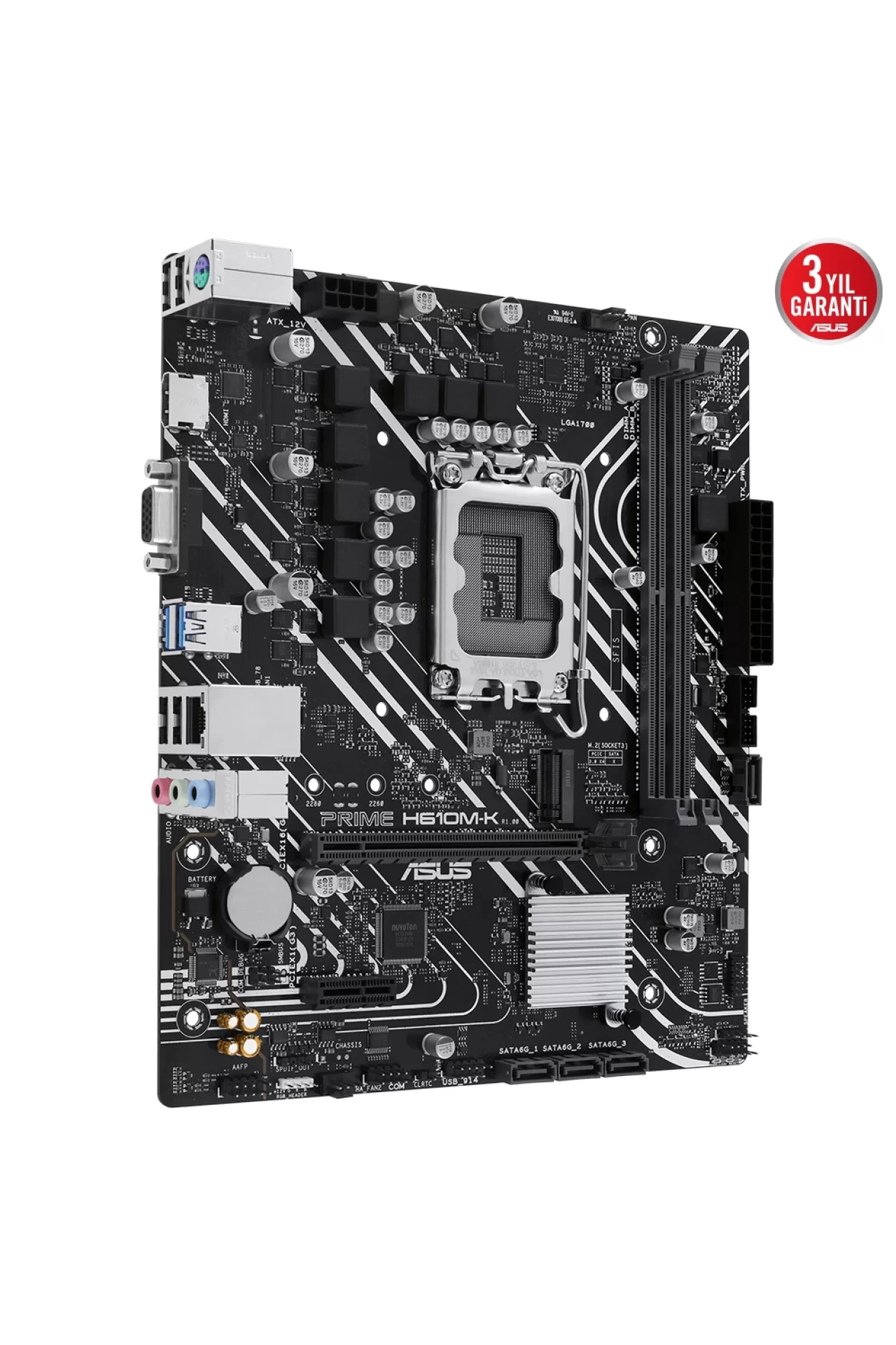 Asus Prime H610M-K 5600MHz DDR5 Soket 1700 M.2 HDMI mATX Anakart