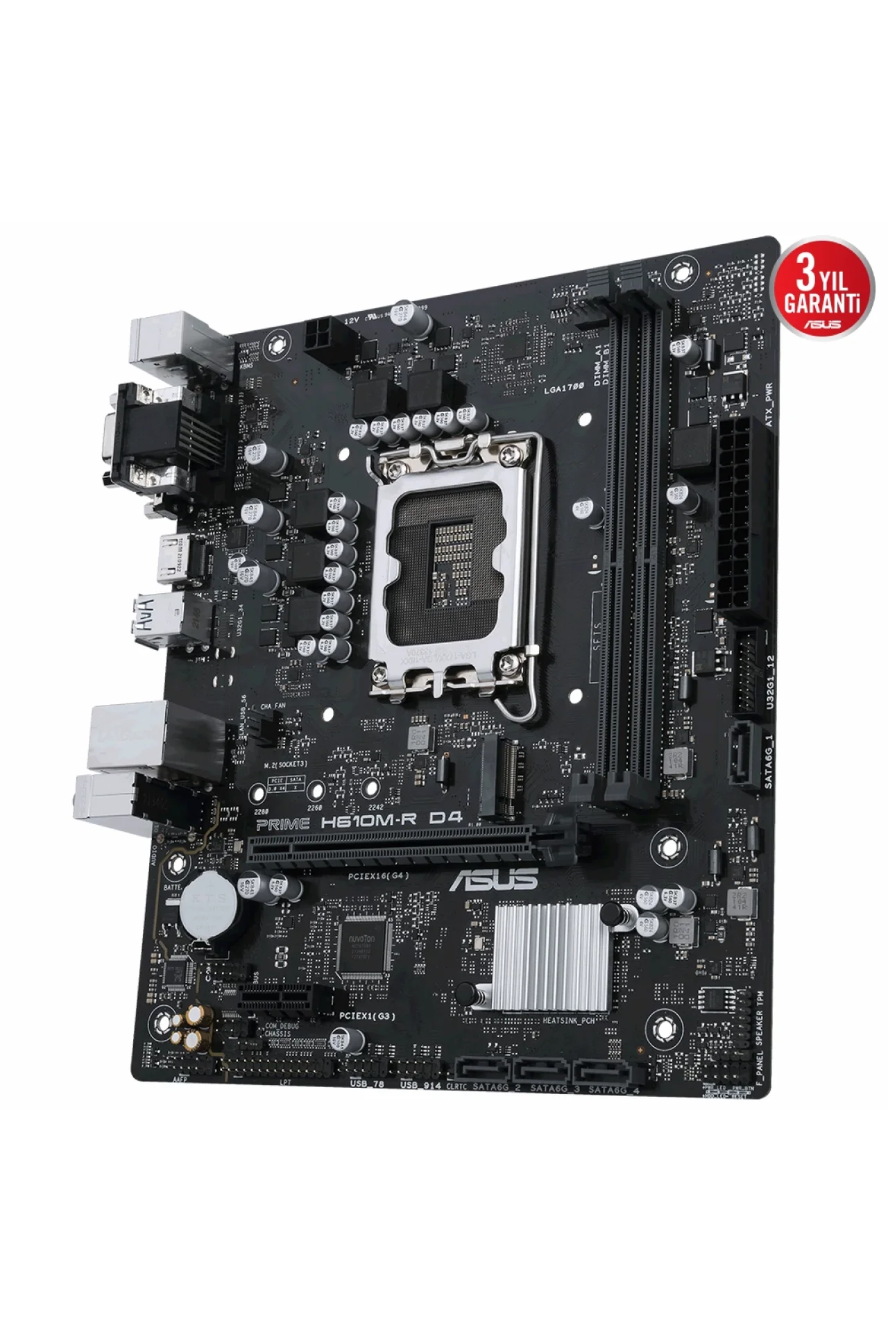 Asus Prime H610M-R D4 3200MHz DDR4 Soket 1700 M.2 HDMI D-Sub DVI-D mATX Anakart