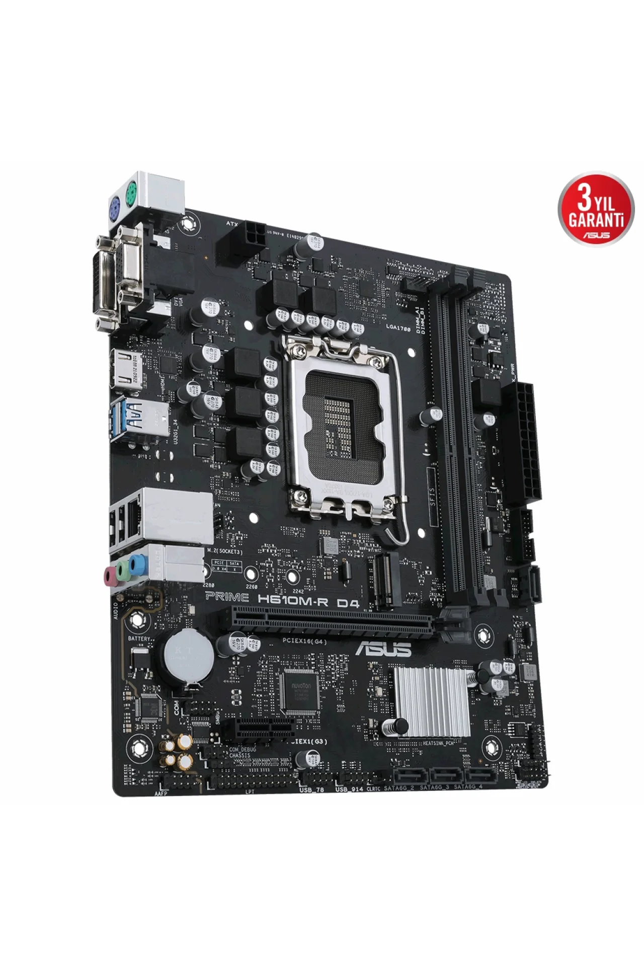 Asus Prime H610M-R D4 3200MHz DDR4 Soket 1700 M.2 HDMI D-Sub DVI-D mATX Anakart