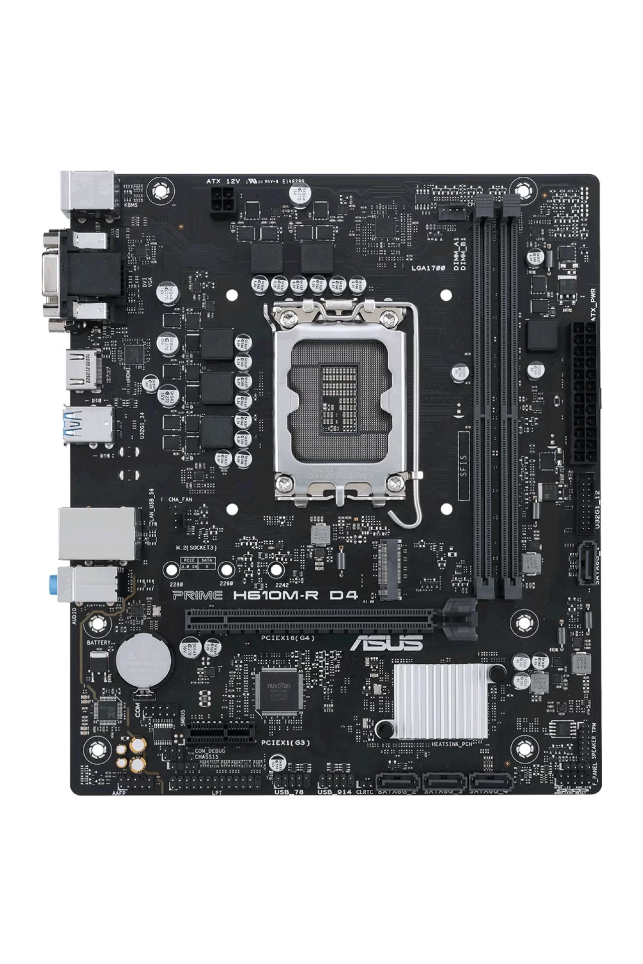 Asus Prime H610M-R D4 3200MHz DDR4 Soket 1700 M.2 HDMI D-Sub DVI-D mATX Anakart
