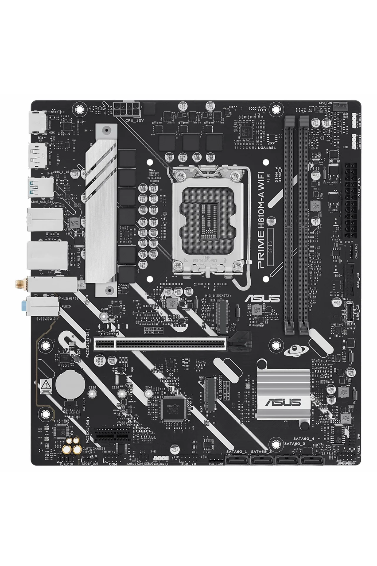 Asus Prime H810M-A WiFi 6400MHz DDR5 Soket LGA1851 M.2 HDMI DP mATX Anakart