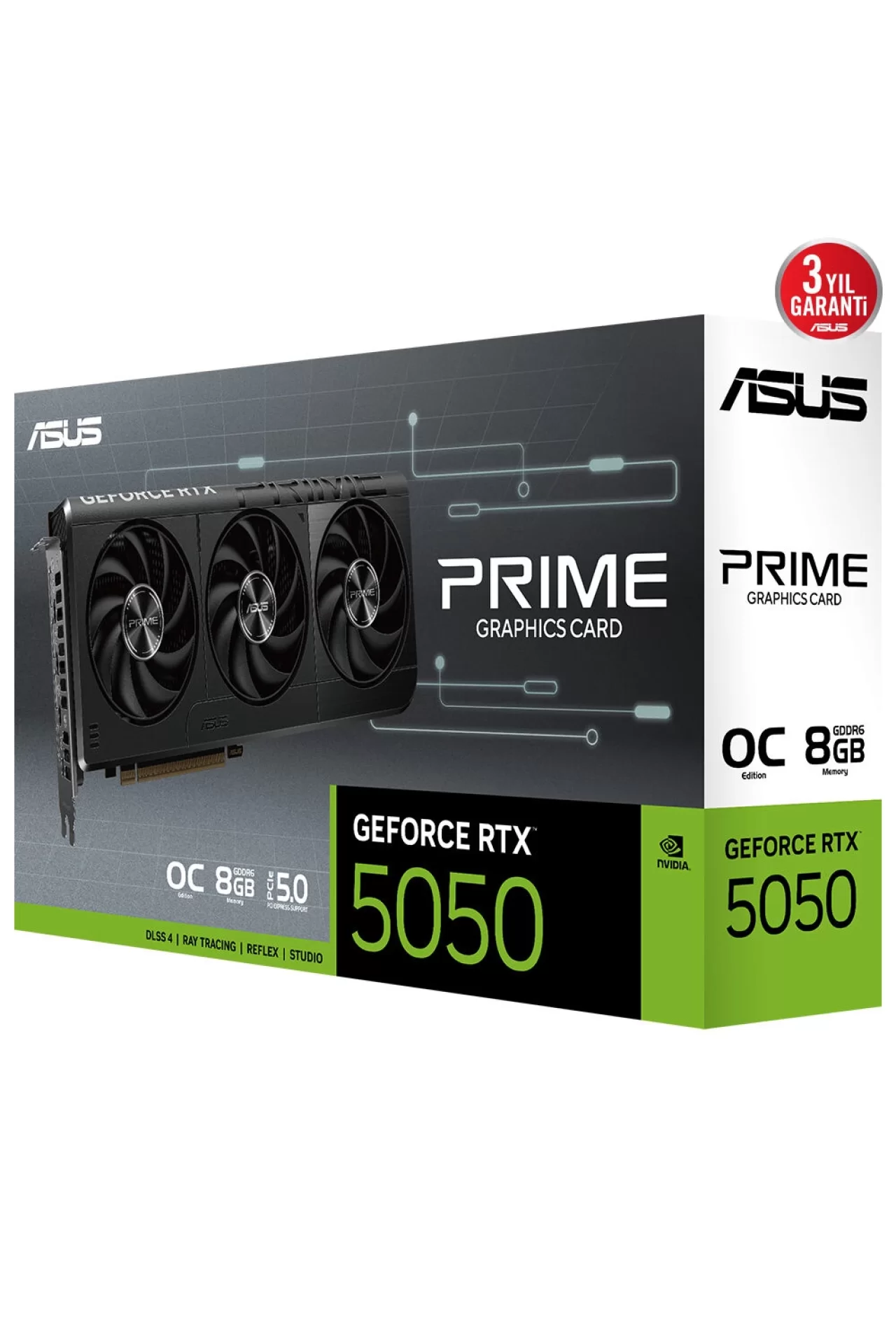 Asus Prime GeForce RTX 5050 OC 8GB GDDR6 128 Bit DLSS 4 Ekran Kartı