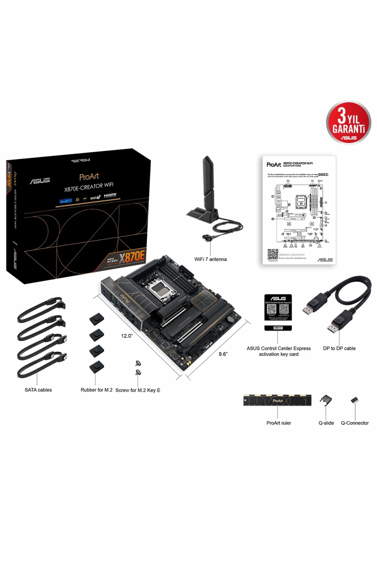 Asus ProArt X870E-Creator WiFi DDR5 Soket AM5 M.2 HDMI ATX Anakart